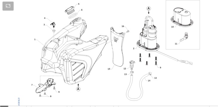 Pièces d'origine pour TM RACING 250 250 4T 250 Fi MX 2024 - Réservoir carburant