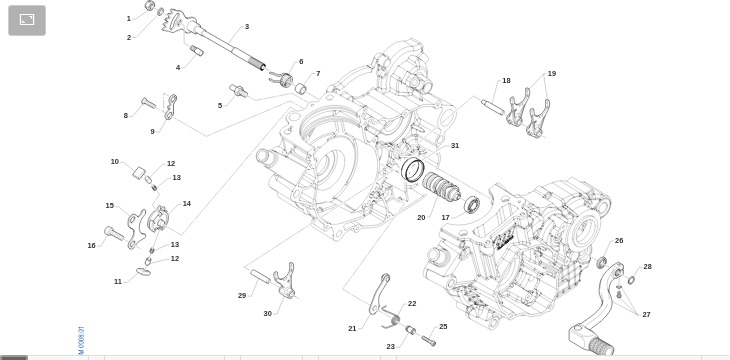 Pièces d'origine pour TM RACING 250 250 4T 250 Fi MX 2024 - Mécanisme de changement de vitesse