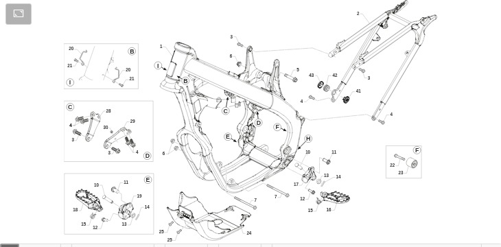 Pièces d'origine pour TM RACING 450 450 4T 450 Fi MX 2024 - Cadre et partie-cycle