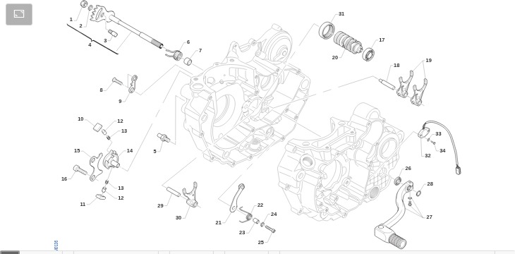 Pièces d'origine pour TM RACING 450 450 4T 450 Fi SMR 2024 - Mécanisme de changement de vitesse