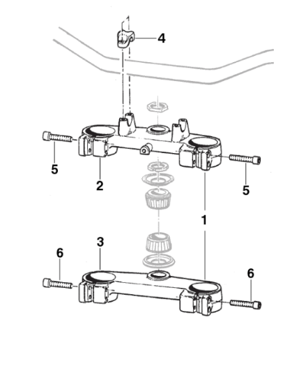 Pièces d'origine pour TM RACING 300 300 300 2 Temps MX/EN 2005 - Tête de Fourche OHLINS/PAIOLI