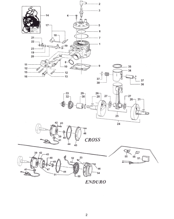 Pièces d'origine pour TM RACING 300 300 300 2 Temps MX/EN 2005 - Cylindre-Piston- Allumage