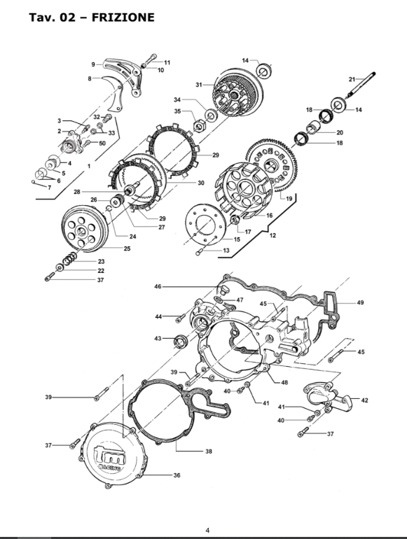 Pièces d'origine pour TM RACING 300 300 300 2 Temps MX/EN 2005 - Embrayage
