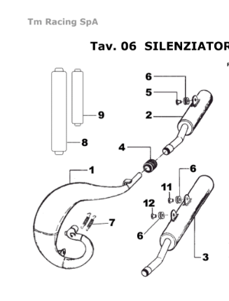 Pièces d'origine pour TM RACING 300 300 300 2 Temps MX/EN 2005 - Silencieux D'Echappement