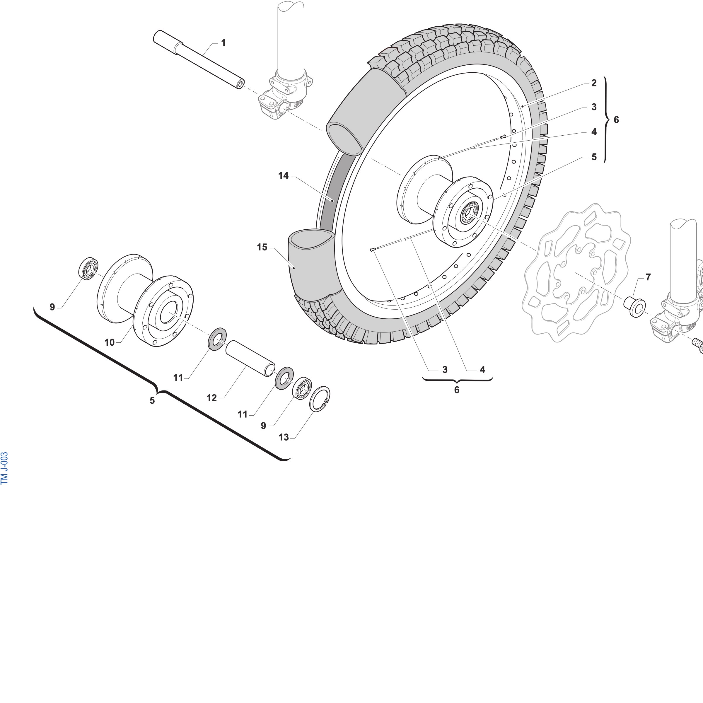 Pièces d'origine pour TM RACING 85 85 2T 85 MX-J 2027 - Roue avant 19 X 1.40