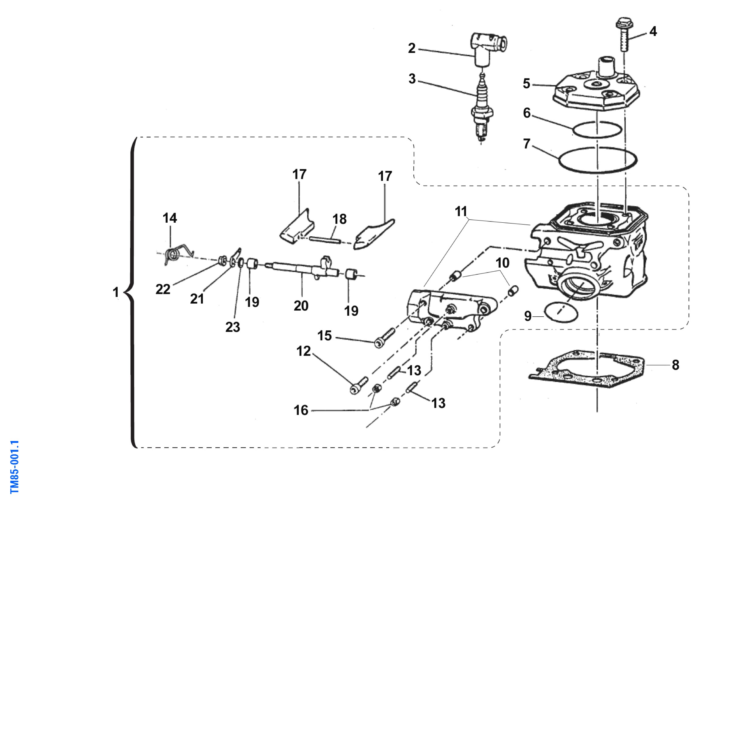 Pièces d'origine pour TM RACING 85 85 2T 85 MX-J 2027 - Cylindre