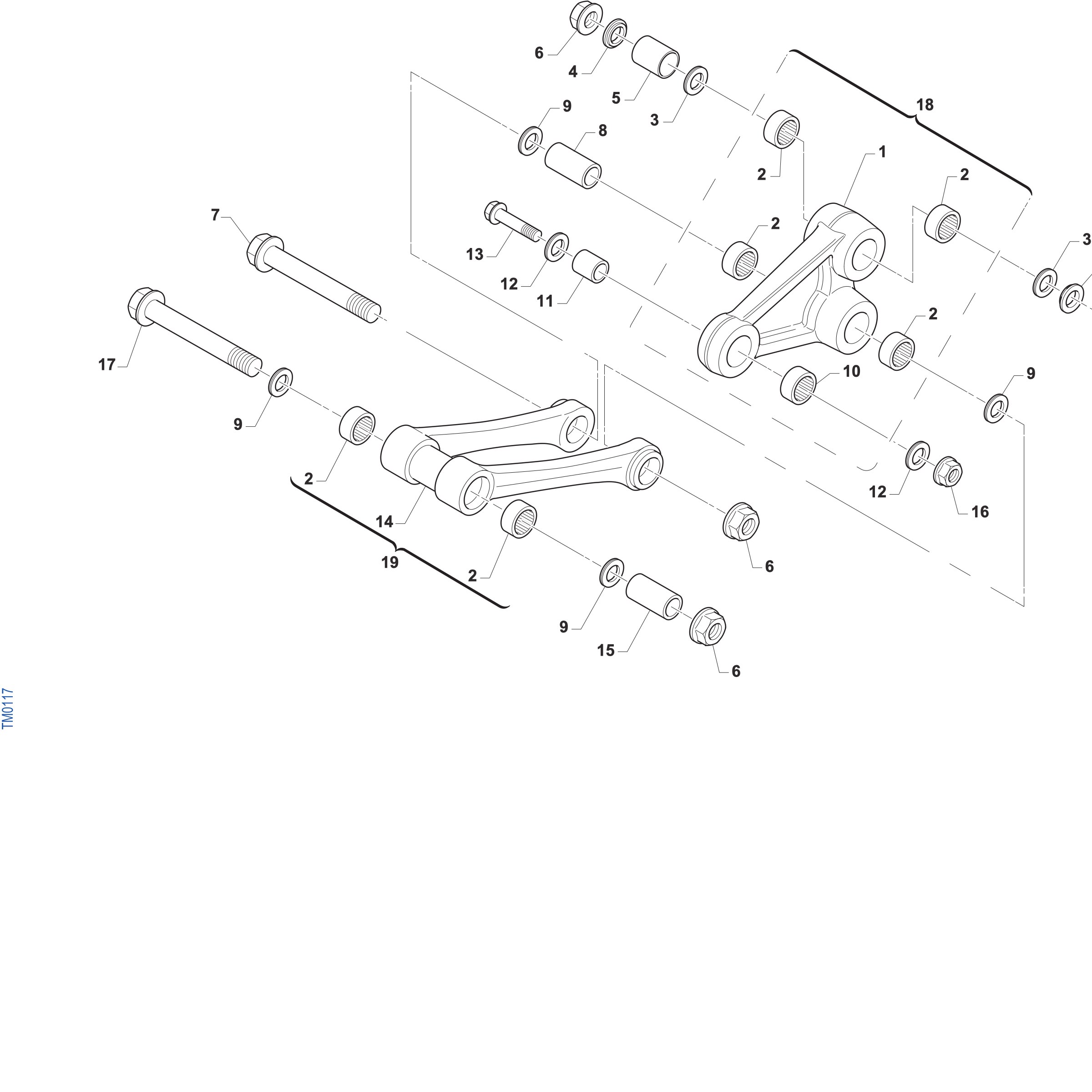 Pièces d'origine pour TM RACING 100 100 2T 100 MX-J 2027 - Biellettes de suspension