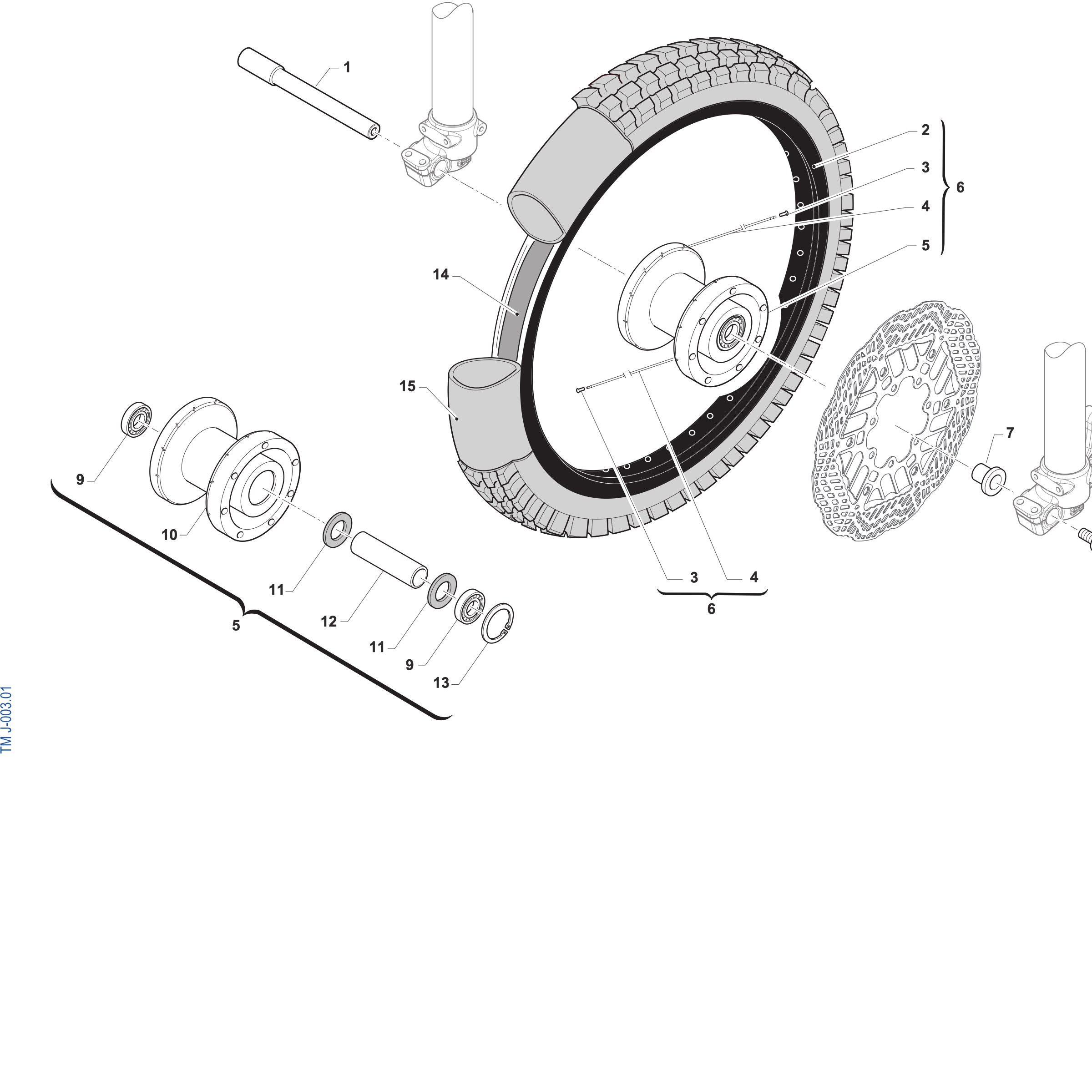 Pièces d'origine pour TM RACING 100 100 2T 100 MX-J 2027 - Roue avant 19 X 1.40