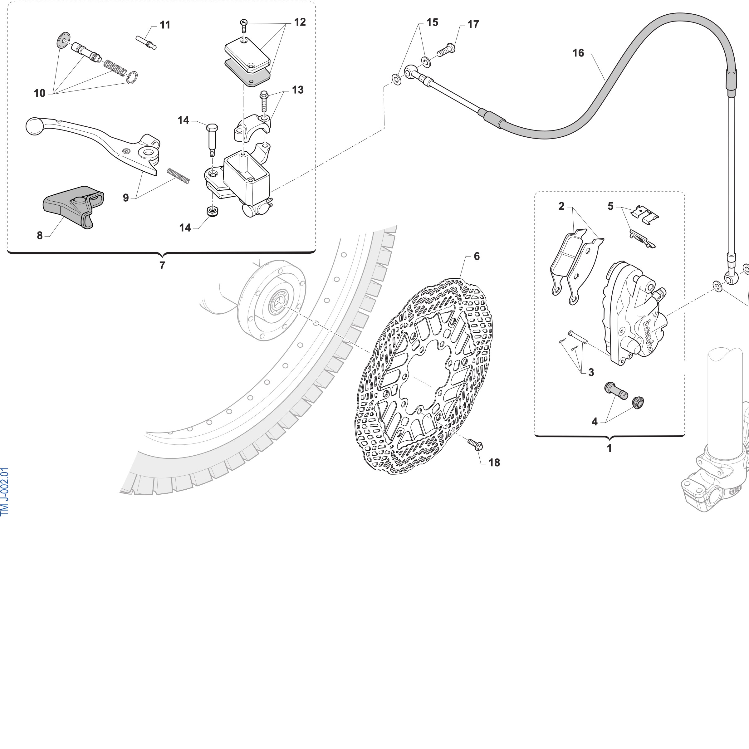 Pièces d'origine pour TM RACING 112 112 2T 112 MX-J 2027 - Frein avant CORSE