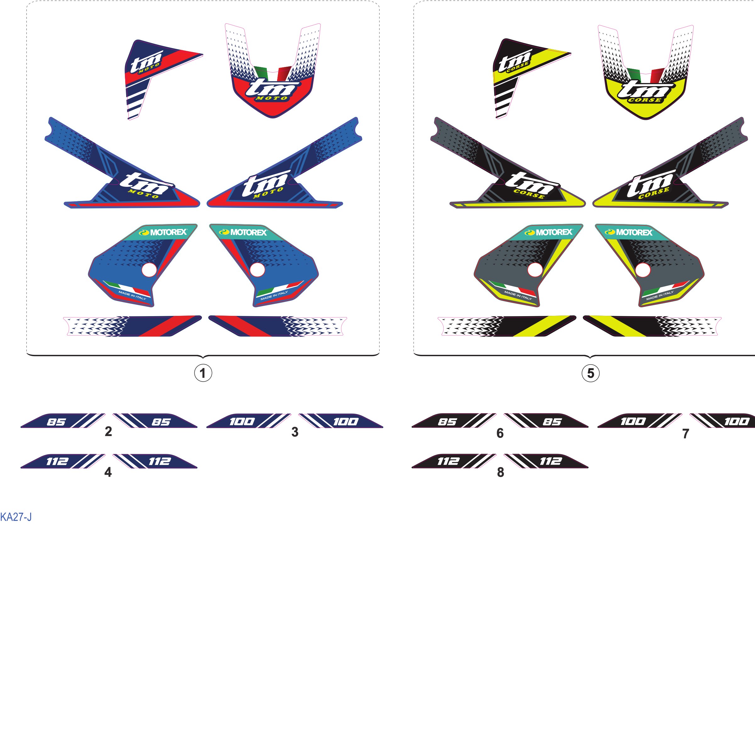 Pièces d'origine pour TM RACING 100 100 2T 100 SMX JUNIOR 2027 - Kit d'autocollants