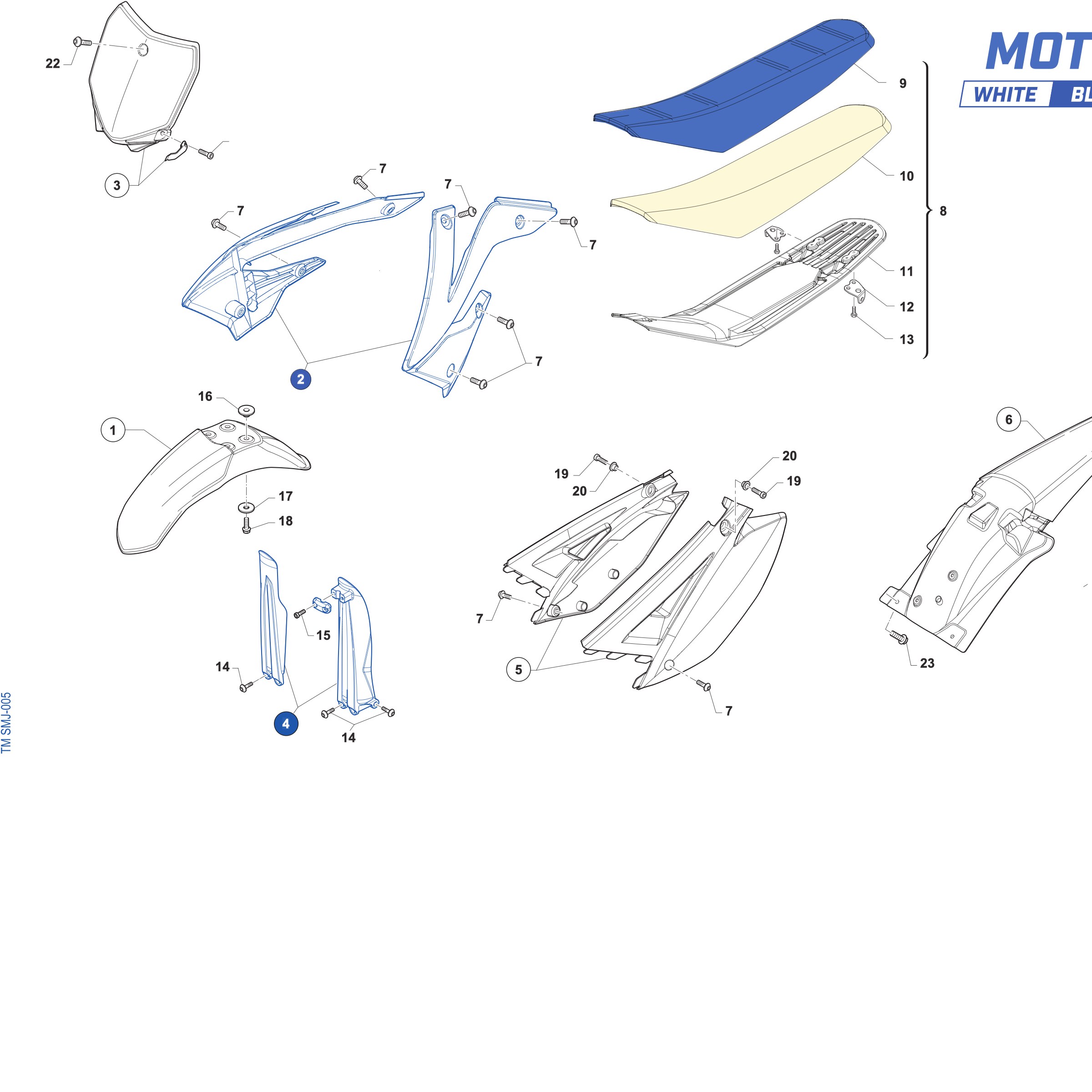 Pièces d'origine pour TM RACING 112 112 2T 112 SMX JUNIOR 2027 - Plastiques Standard