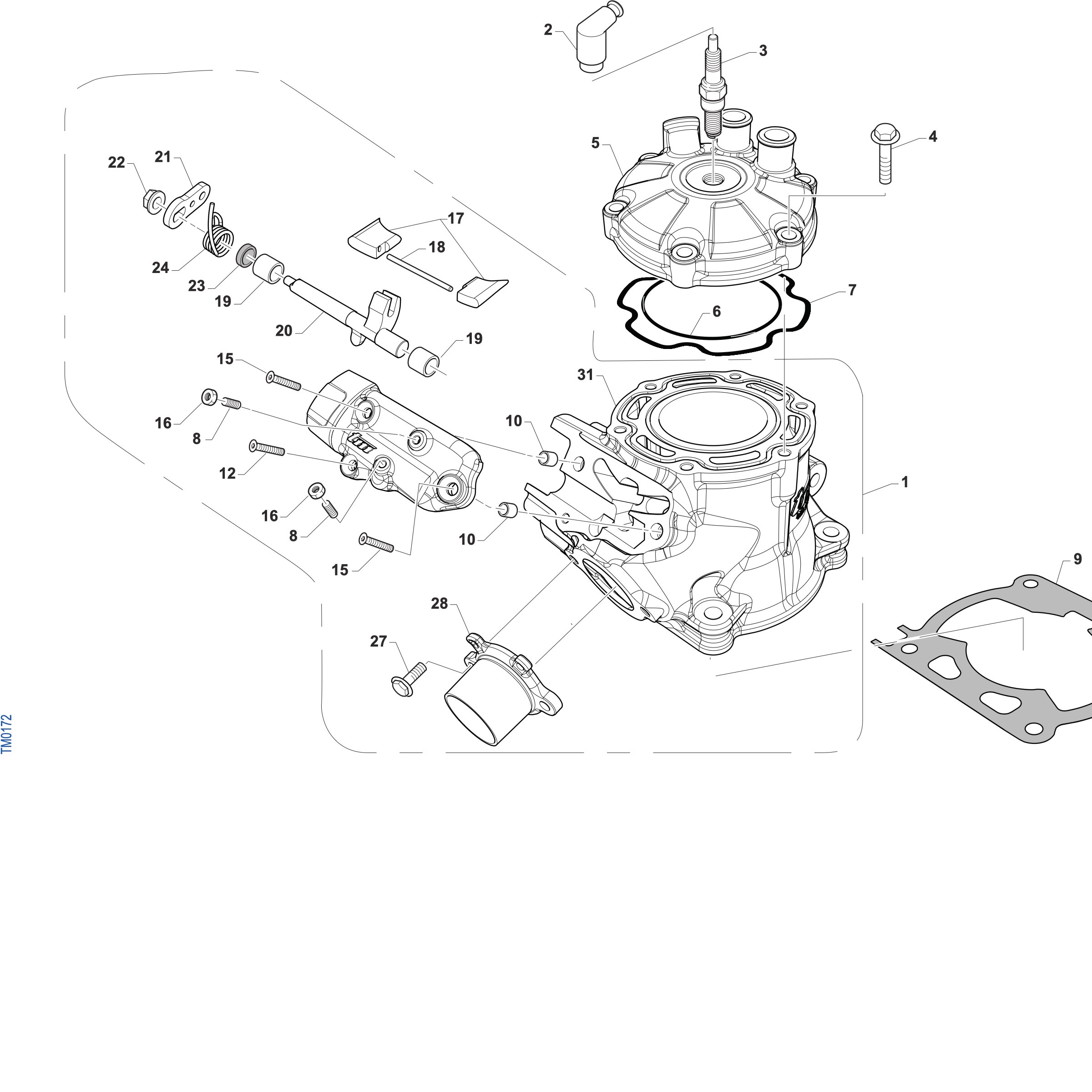 Pièces d'origine pour TM RACING 112 112 2T 112 SMX JUNIOR 2027 - Cylindre