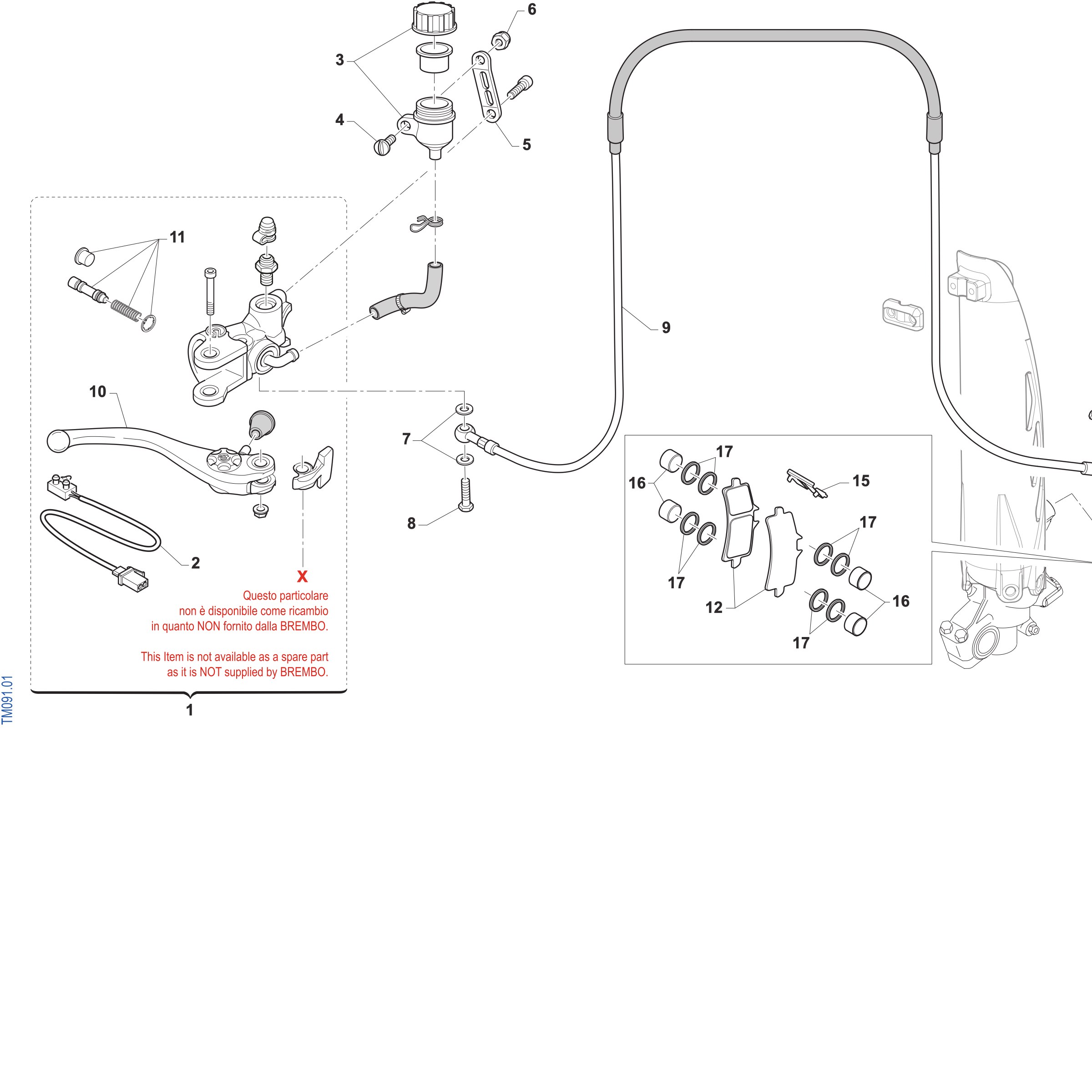 Pièces d'origine pour TM RACING 125 125 2T 125 Fi ES SMR Euro 5+ 2027 - Frein avant