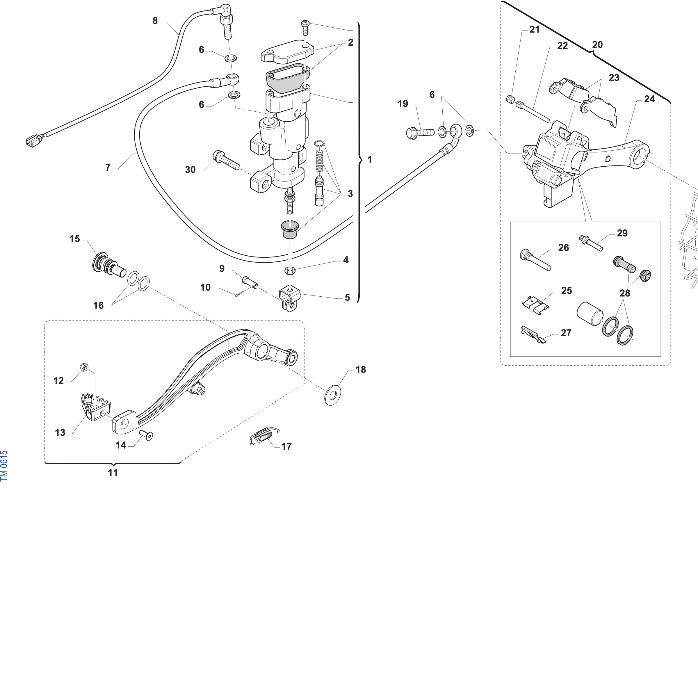 Pièces d'origine pour TM RACING 125 125 2T 125 Fi ES SMR Euro 5+ 2027 - Frein arrière