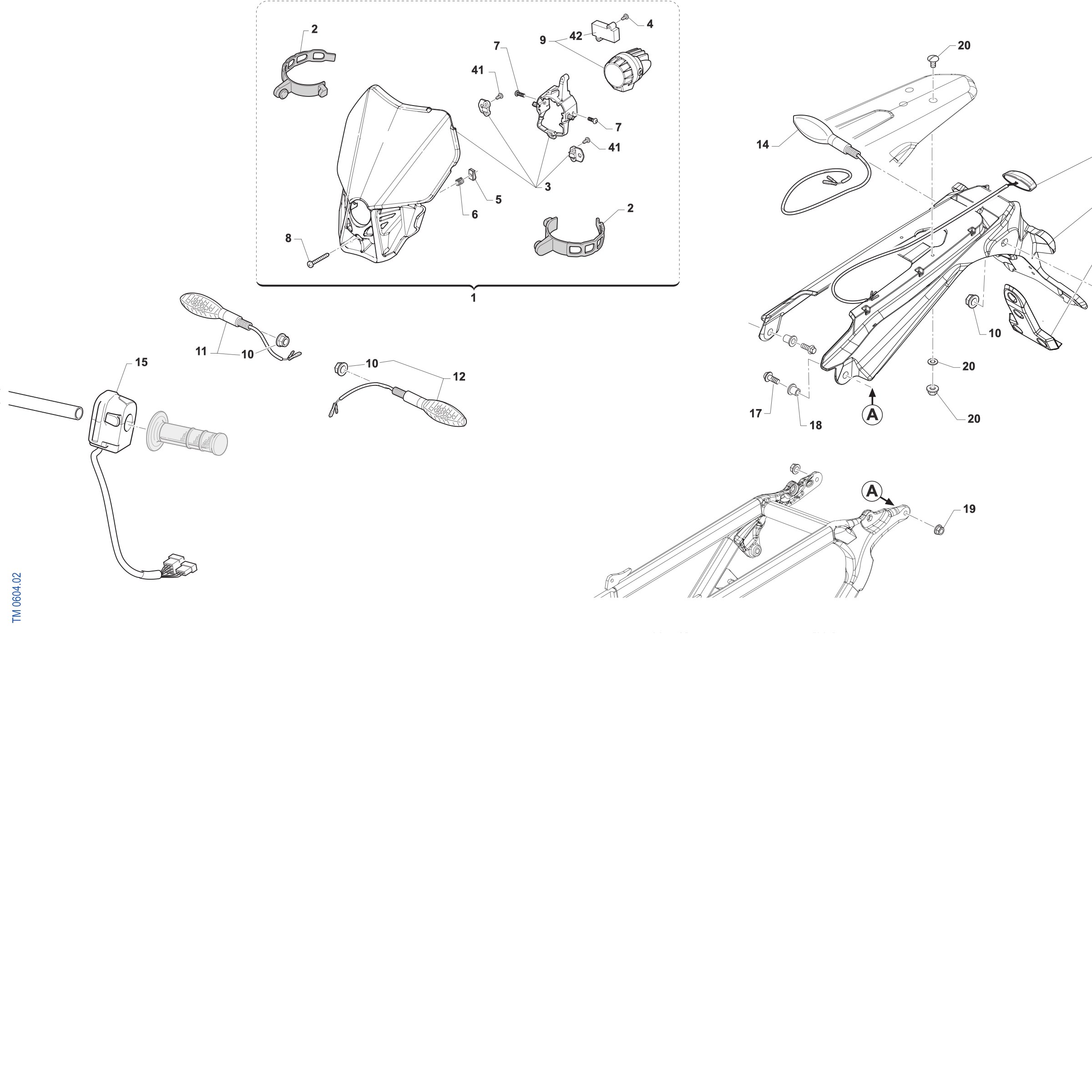 Pièces d'origine pour TM RACING 125 125 2T 125 Fi ES SMR Euro 5+ 2027 - Éclairage et clignotants