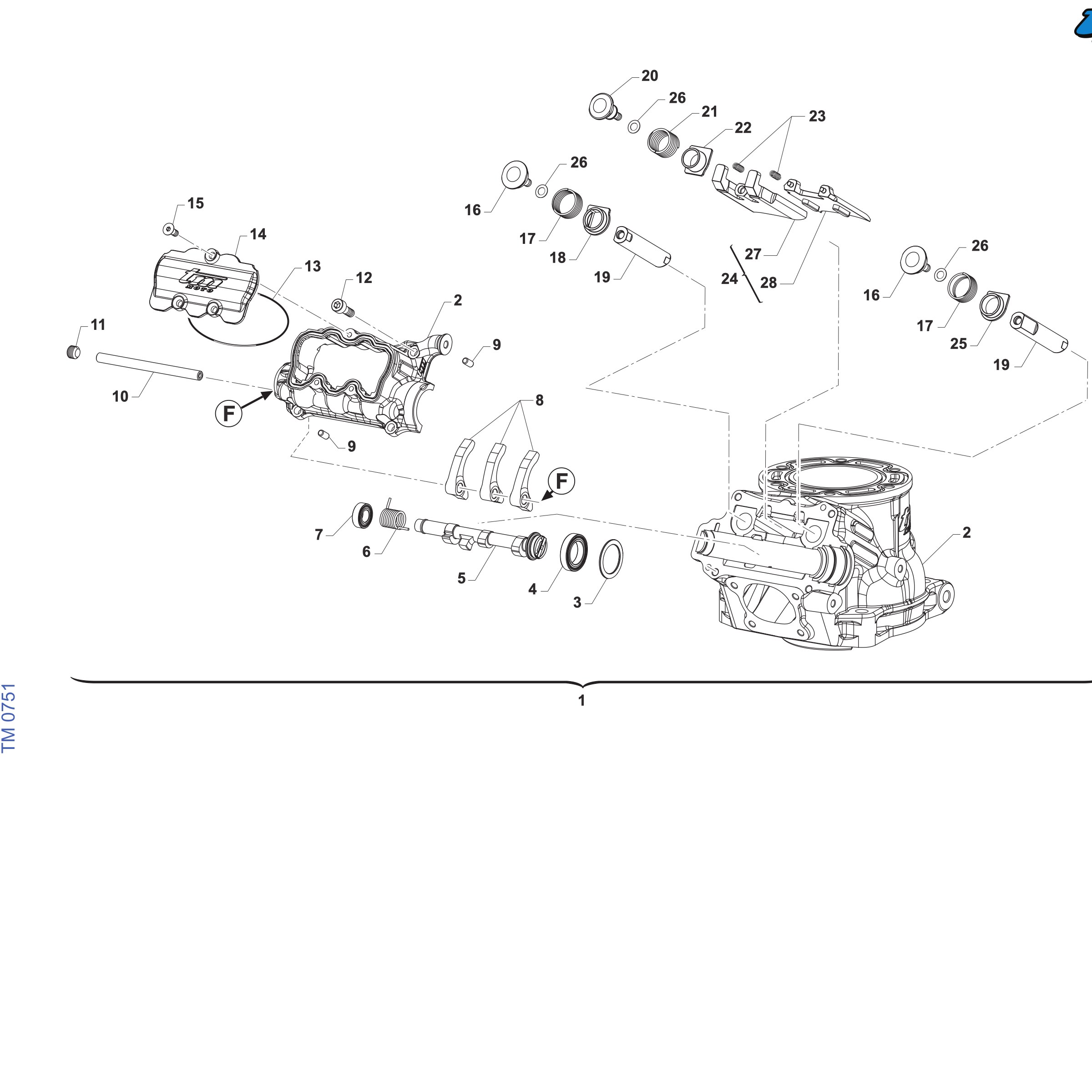 Pièces d'origine pour TM RACING 125 125 2T 125 Fi ES SMR Euro 5+ 2027 - Cylindre 2 – 125 FI SMR