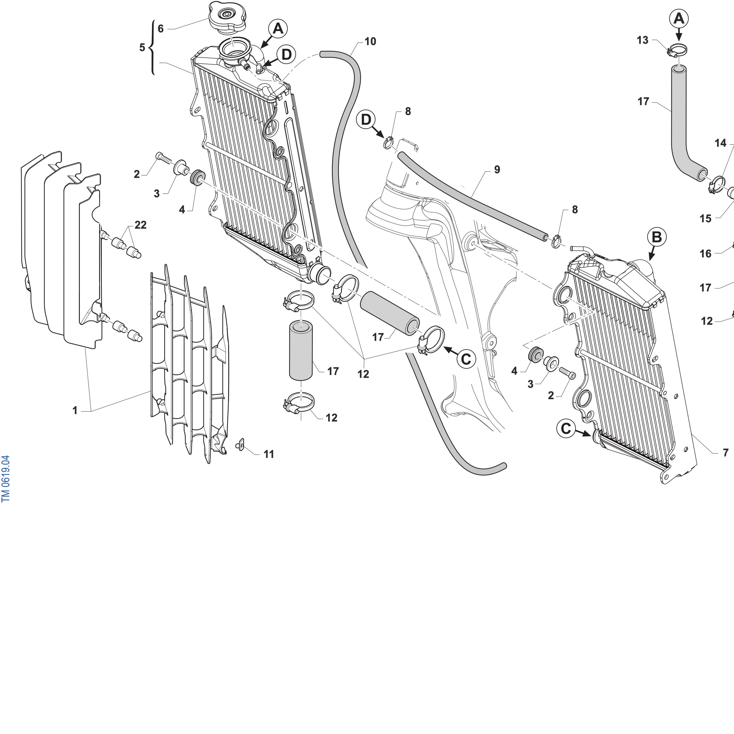 Pièces d'origine pour TM RACING 125 125 2T 125 Fi MX ES 2027 - Radiateurs