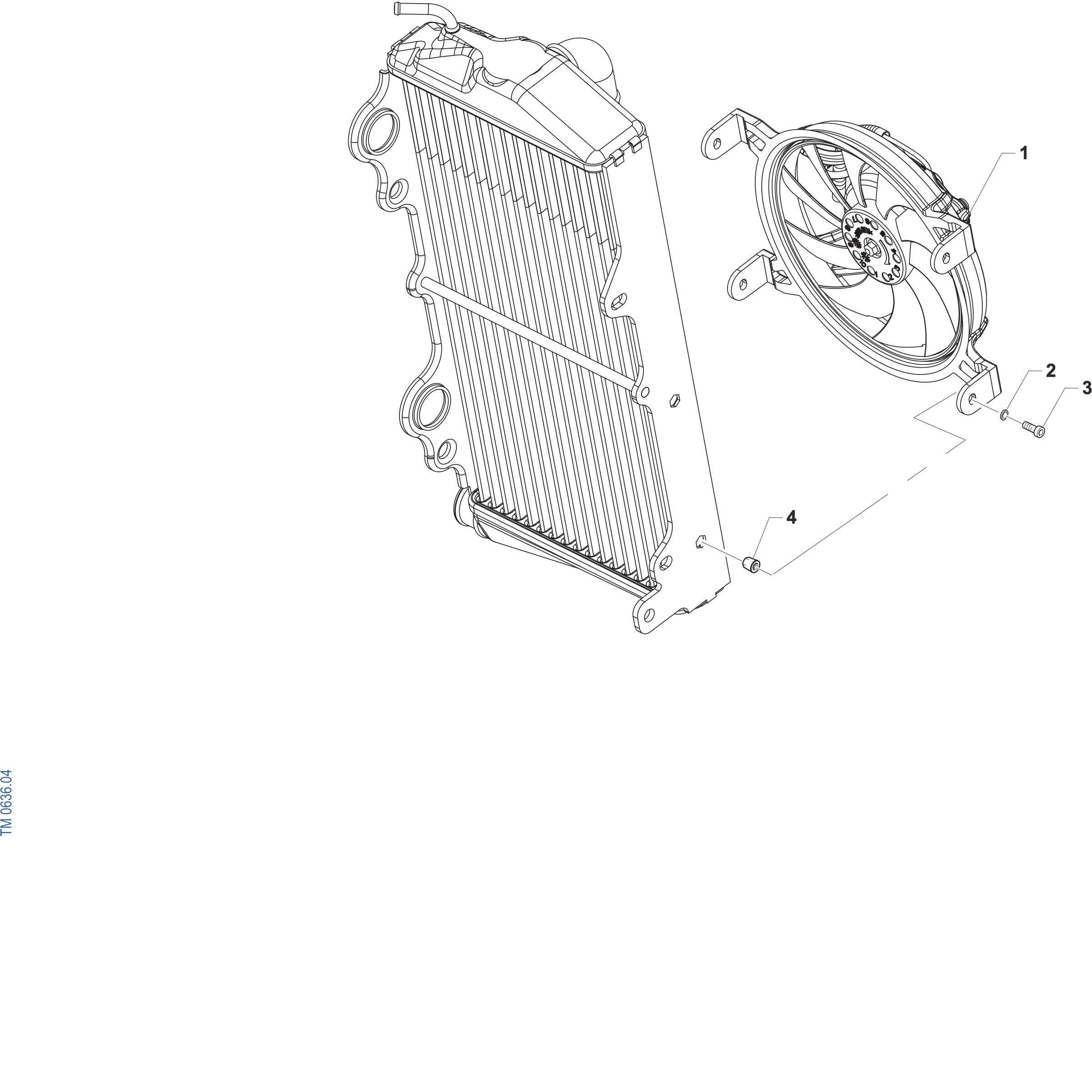 Pièces d'origine pour TM RACING 125 125 2T 125 Fi MX ES 2027 - Ventilateur de radiateur 2T 125 MX/EN