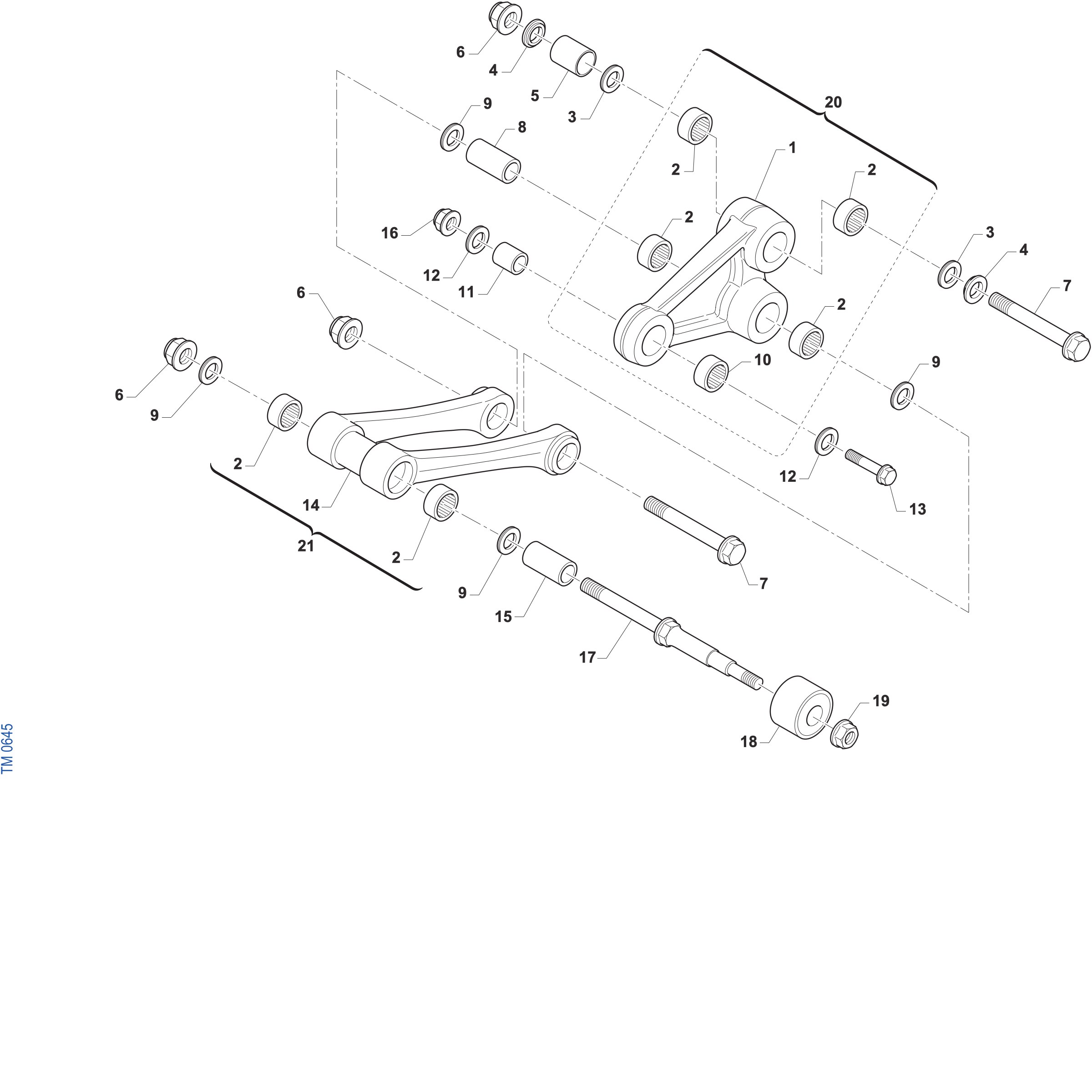 Pièces d'origine pour TM RACING 125 125 2T 125 Fi MX ES 2027 - Biellettes de suspension