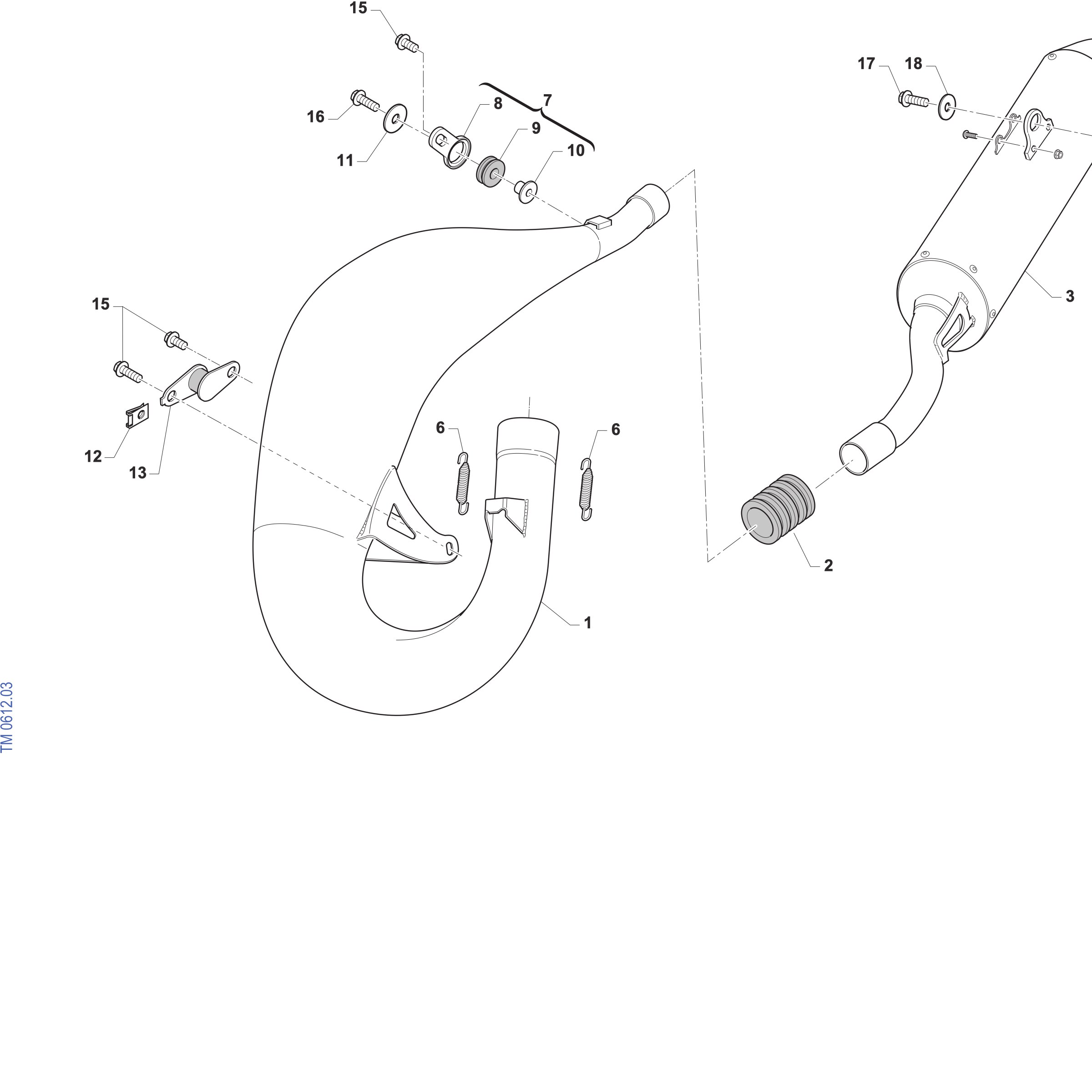 Pièces d'origine pour TM RACING 125 125 2T 125 Fi MX ES 2027 - Échappement