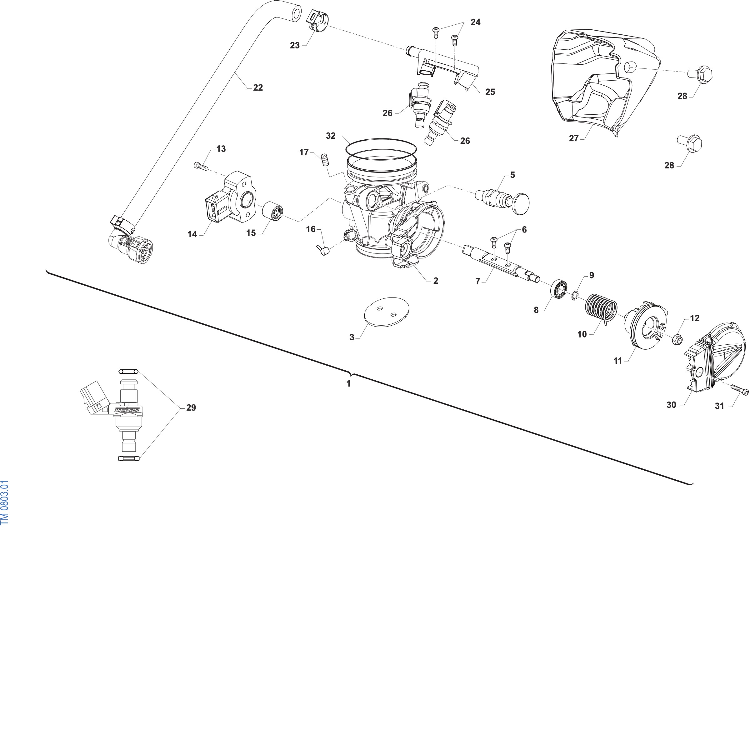 Pièces d'origine pour TM RACING 125 125 2T 125 Fi MX ES 2027 - Corps d'admission
