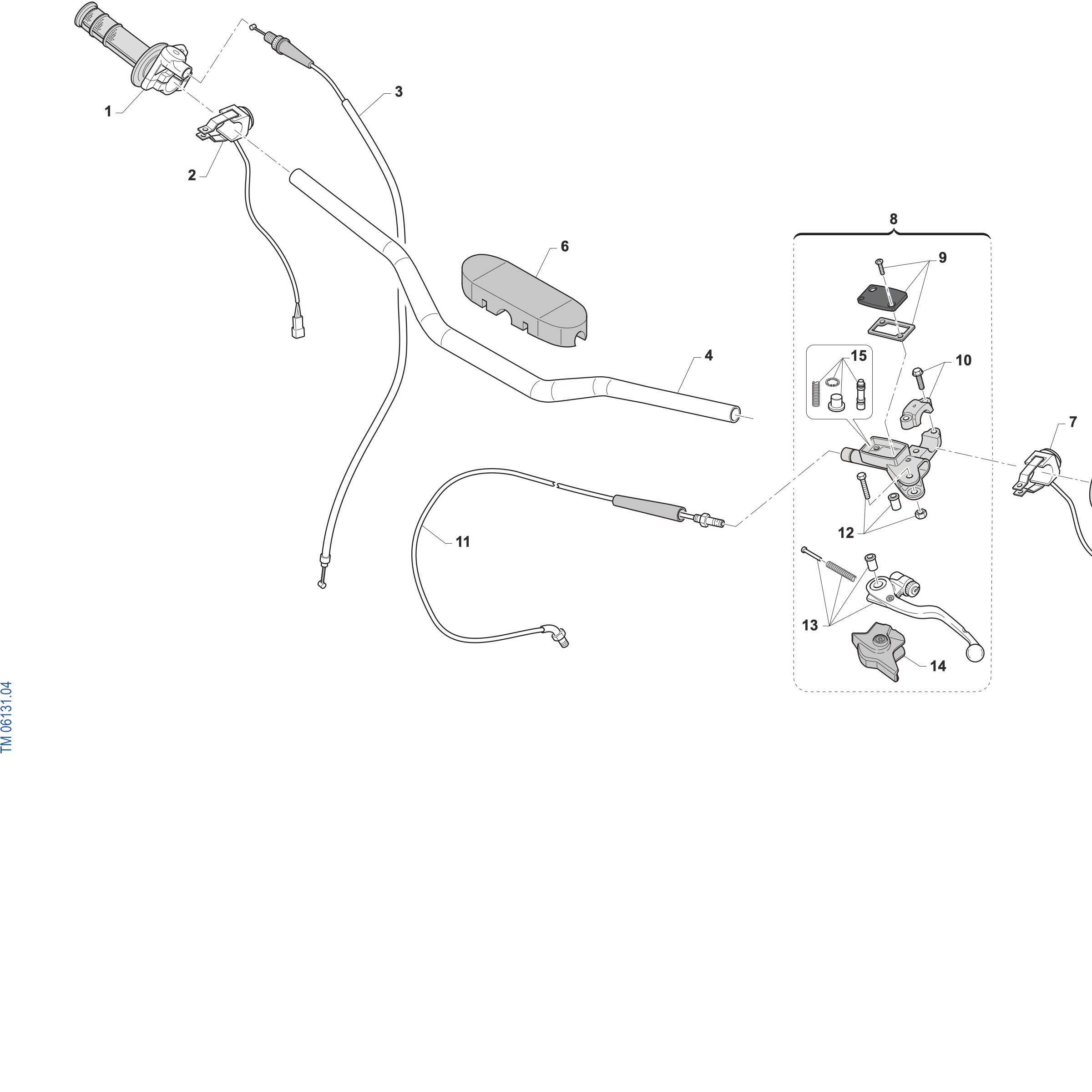 Pièces d'origine pour TM RACING 125 125 2T 125 MX ES 2027 - Guidon et commandes