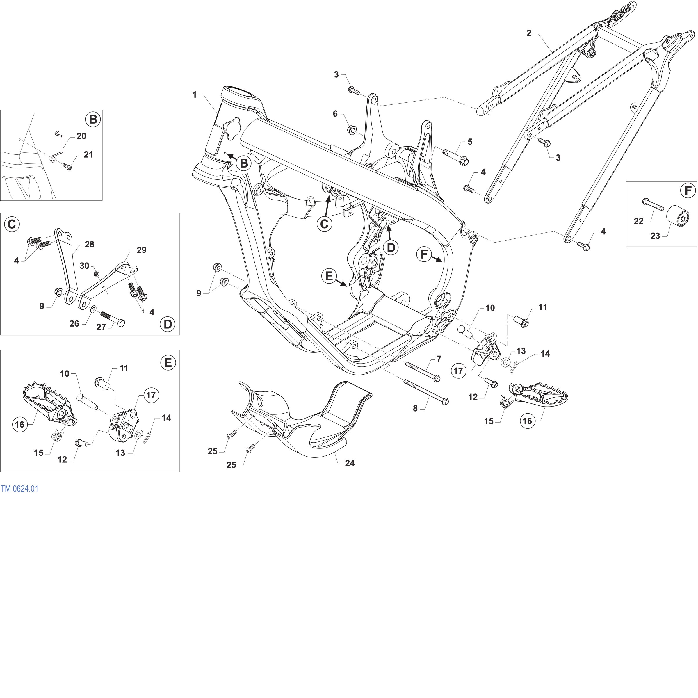 Pièces d'origine pour TM RACING 144 144 2T 144 MX 2027 - Cadre et partie-cycle