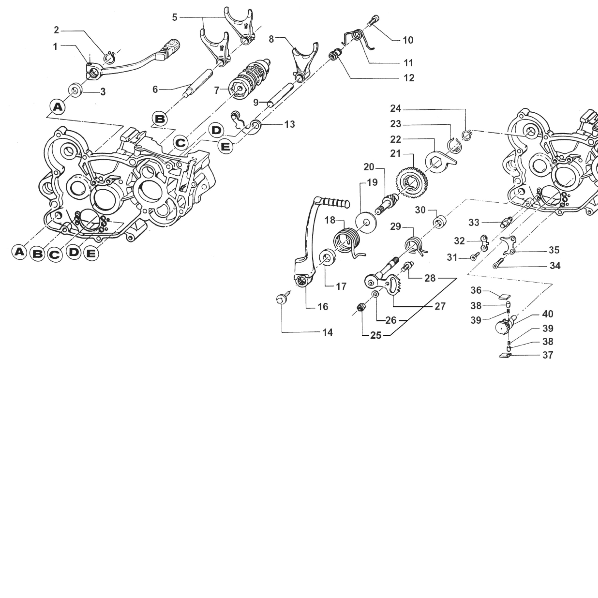 Pièces d'origine pour TM RACING 144 144 2T 144 MX 2027 - Fourchettes de sélection