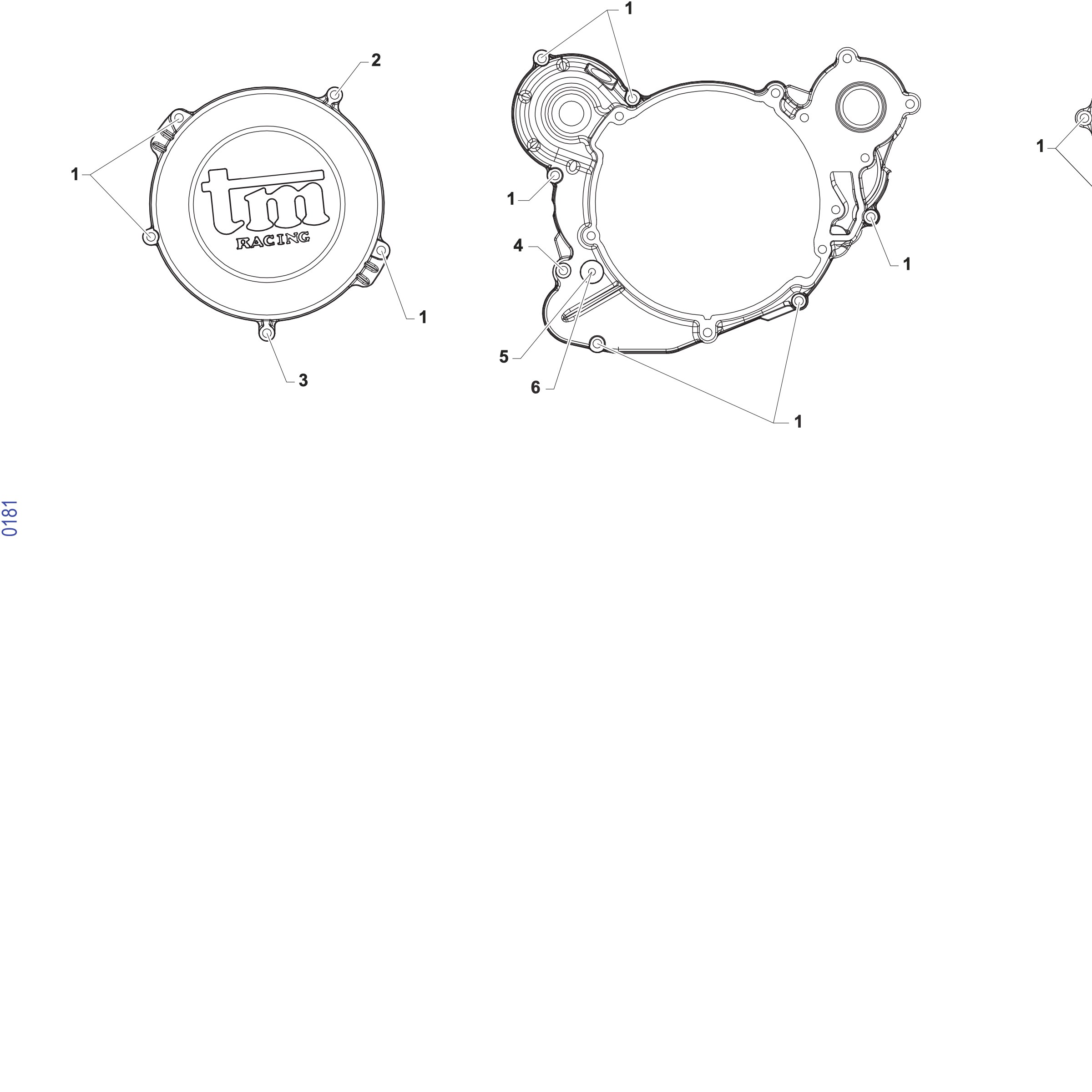 Pièces d'origine pour TM RACING 144 144 2T 144 MX 2027 - Couvercles et vis