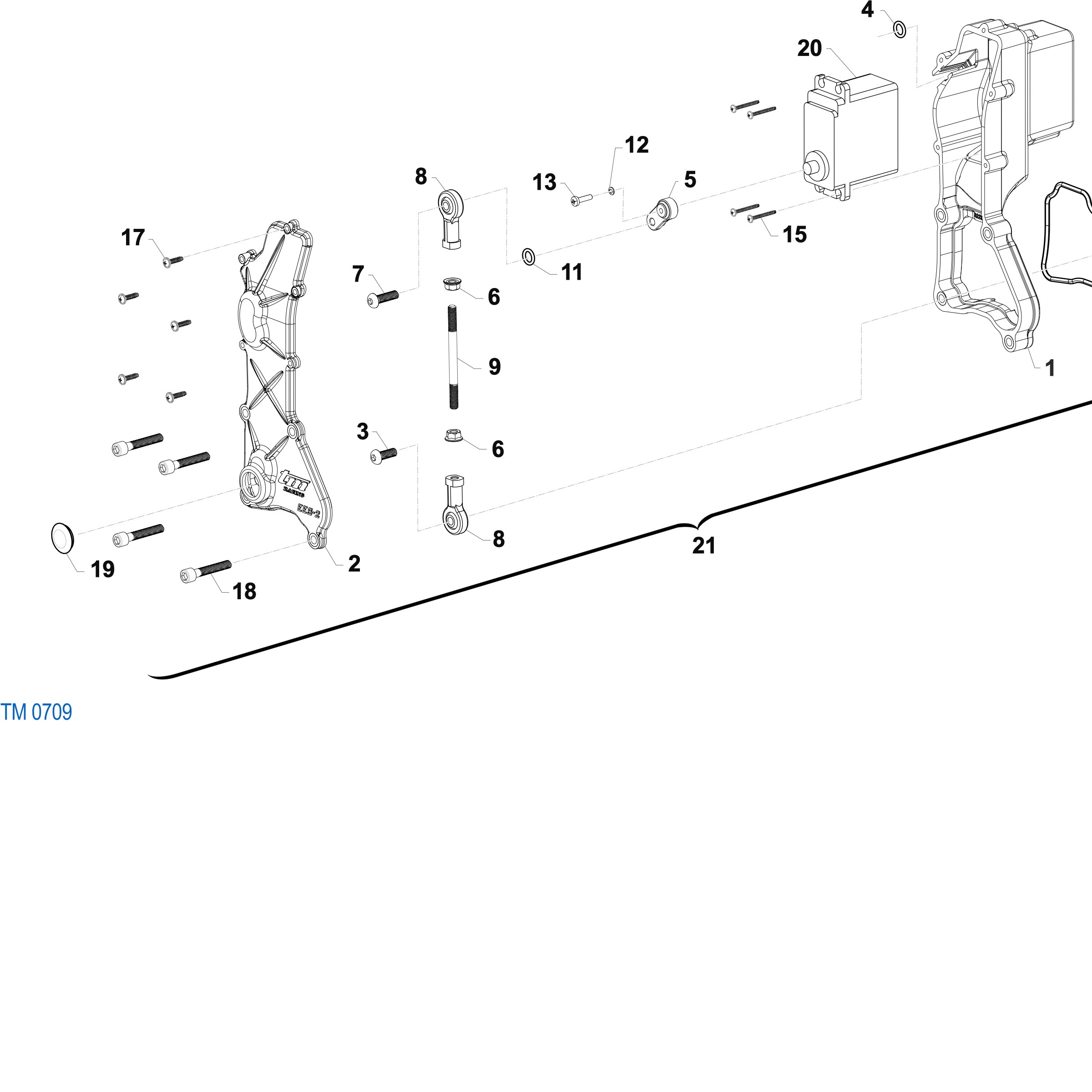 Pièces d'origine pour TM RACING 250 250 2T 250 FI EN 2027 - Servomoteur de valve d'échappement