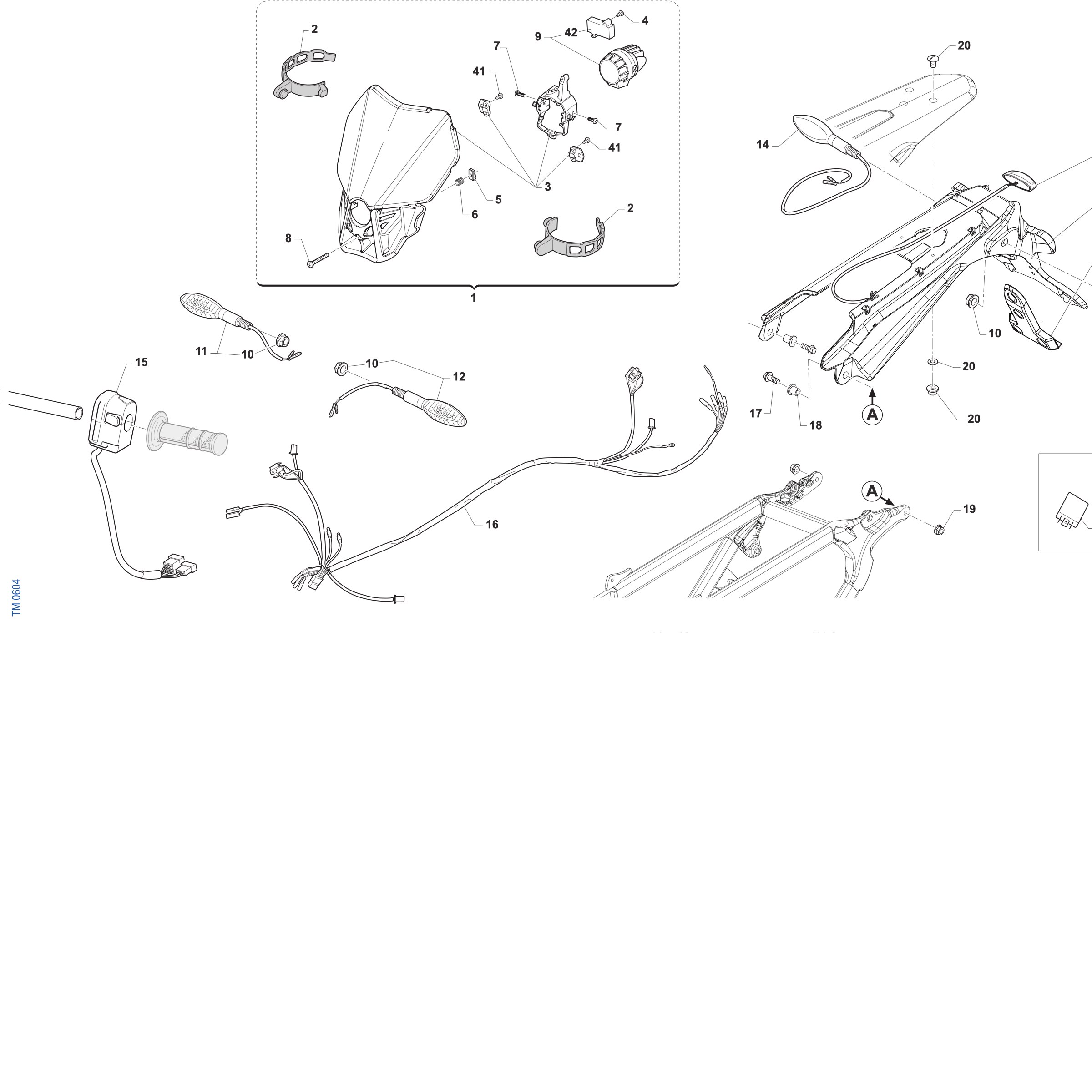 Pièces d'origine pour TM RACING 250 250 2T 250 EN 2027 - Éclairage et clignotants