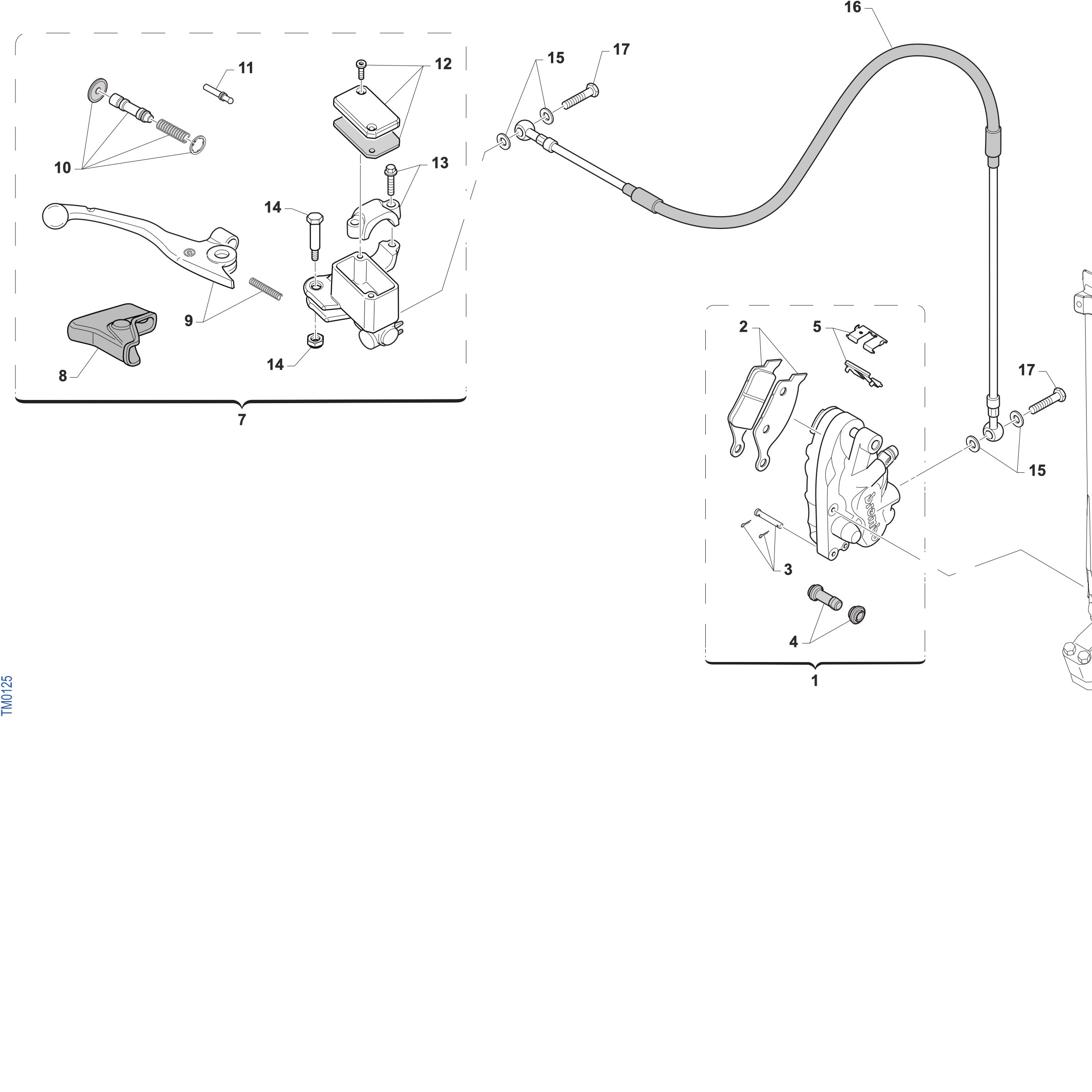 Pièces d'origine pour TM RACING 250 250 2T 250 MX 2027 - Frein avant