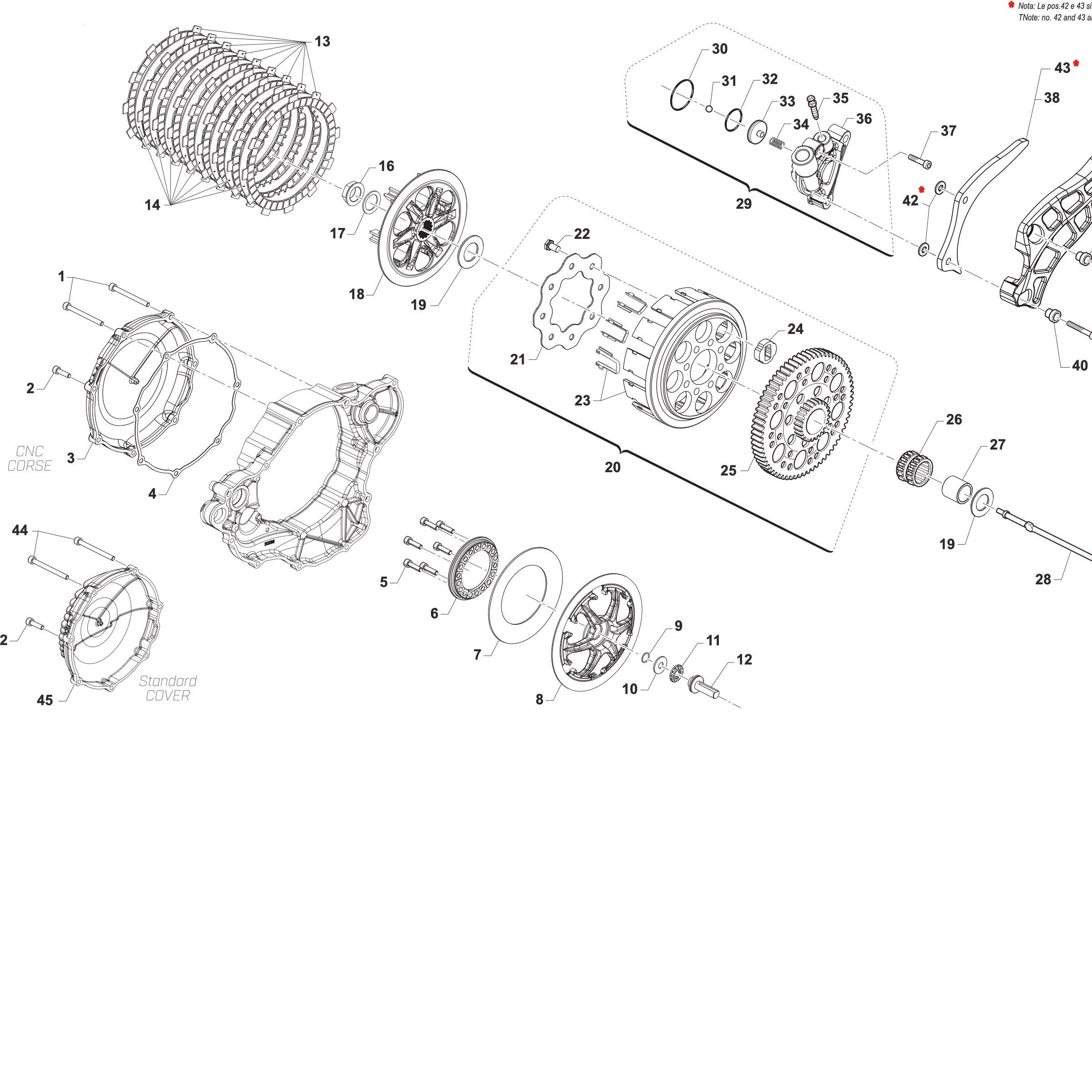 Pièces d'origine pour TM RACING 250 250 2T 250 MX 2027 - Embrayage CORSE