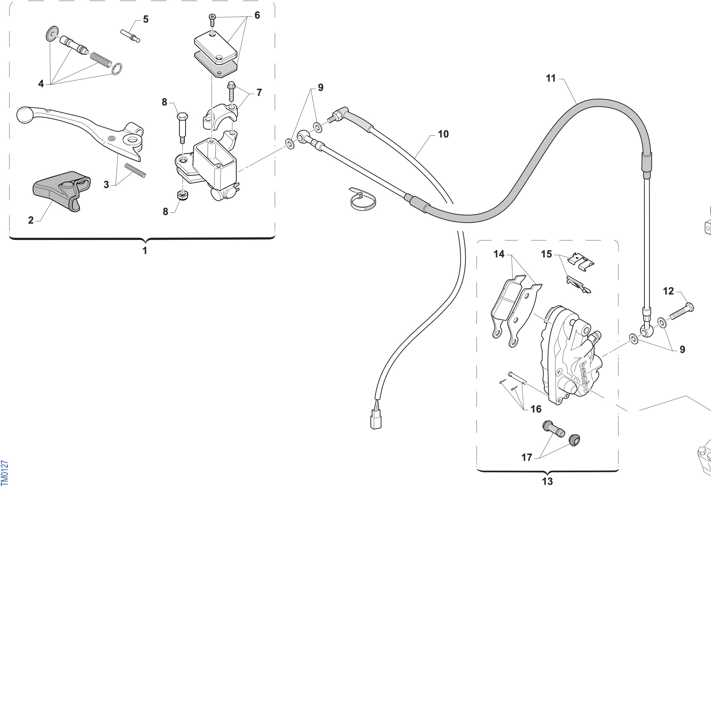 Pièces d'origine pour TM RACING 300 300 2T 300 FI EN 2027 - Frein avant