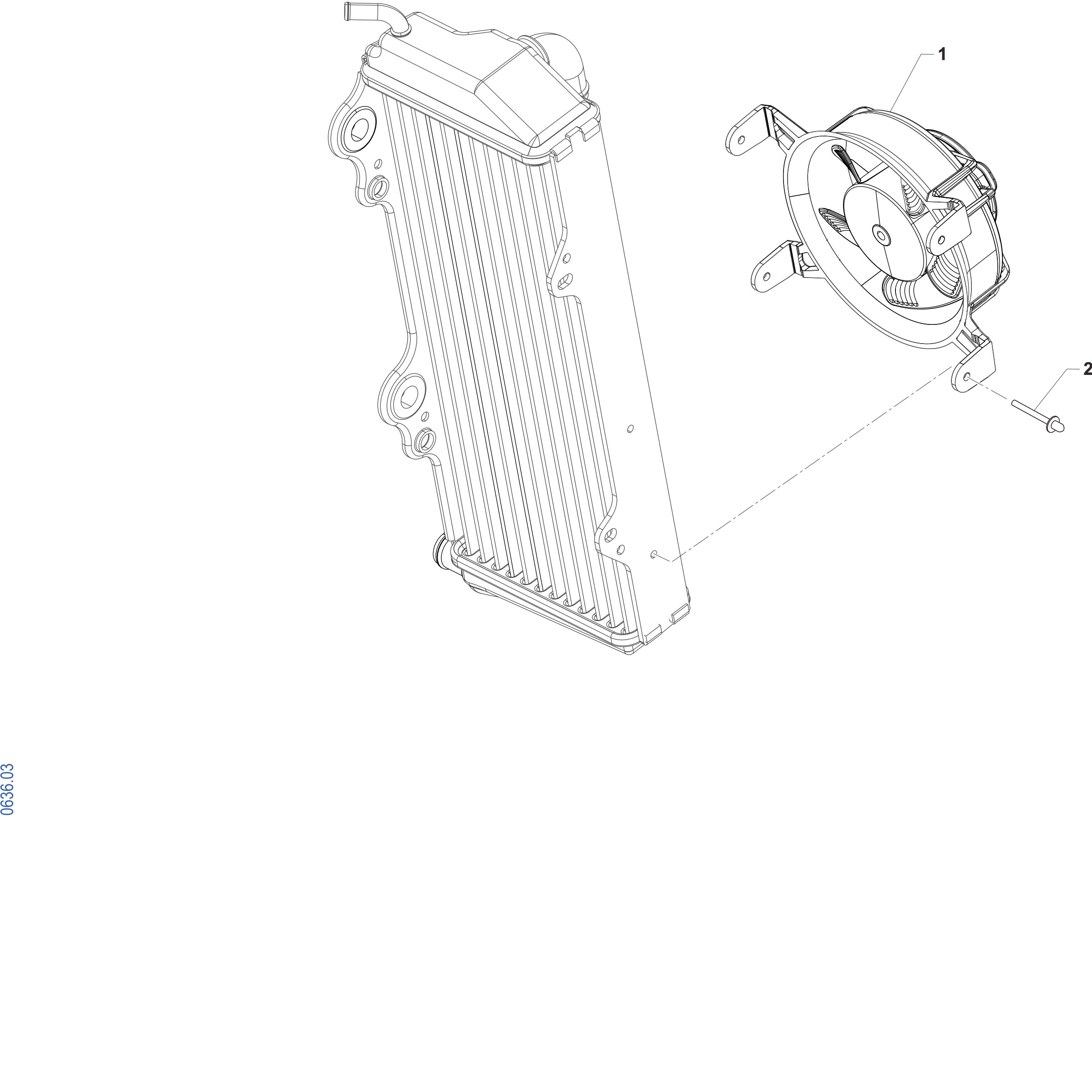 Pièces d'origine pour TM RACING 300 300 2T 300 FI SMR 2027 - Ventilateur de radiateur 125 FI ES