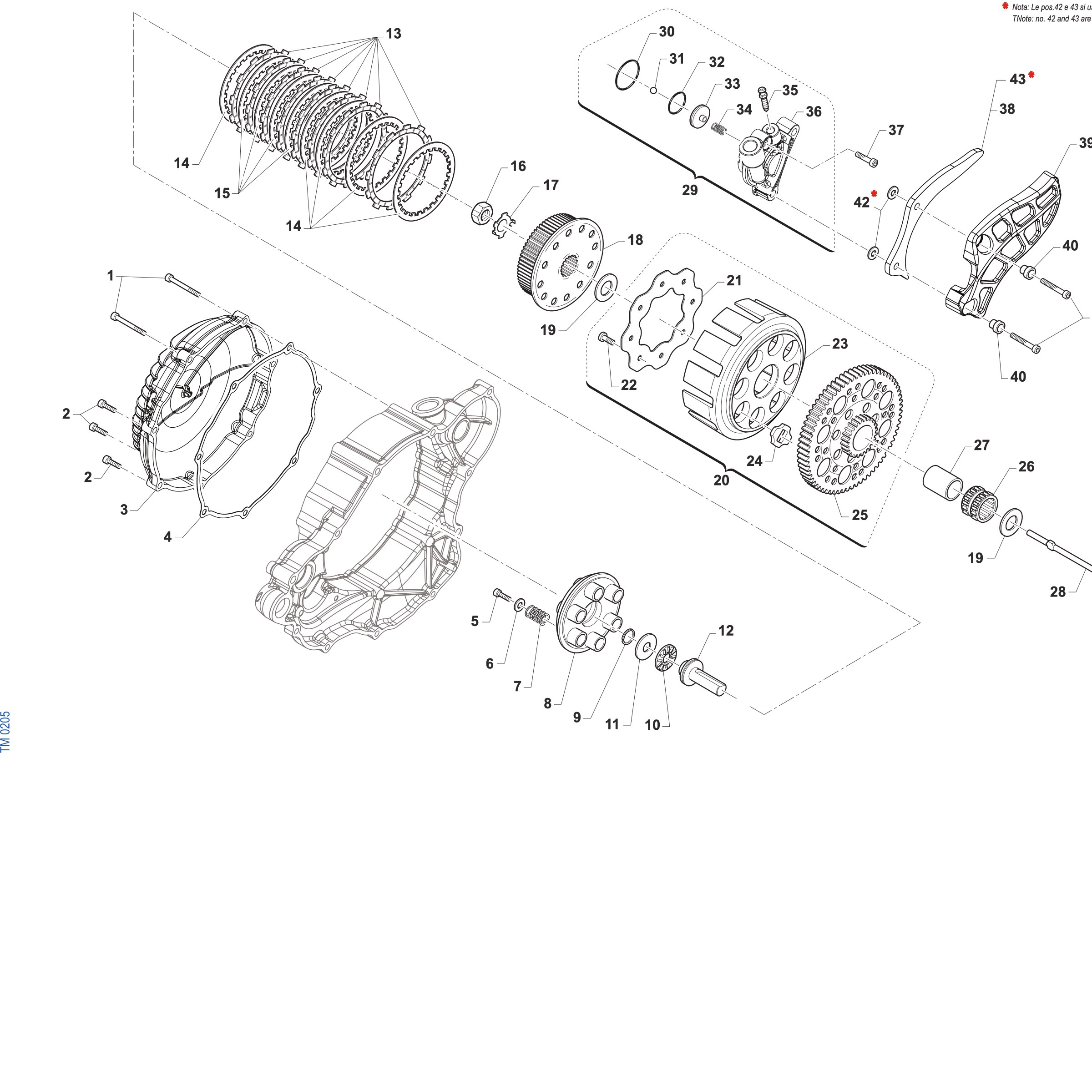 Pièces d'origine pour TM RACING 300 300 2T 300 FI SMR 2027 - Embrayage Standard
