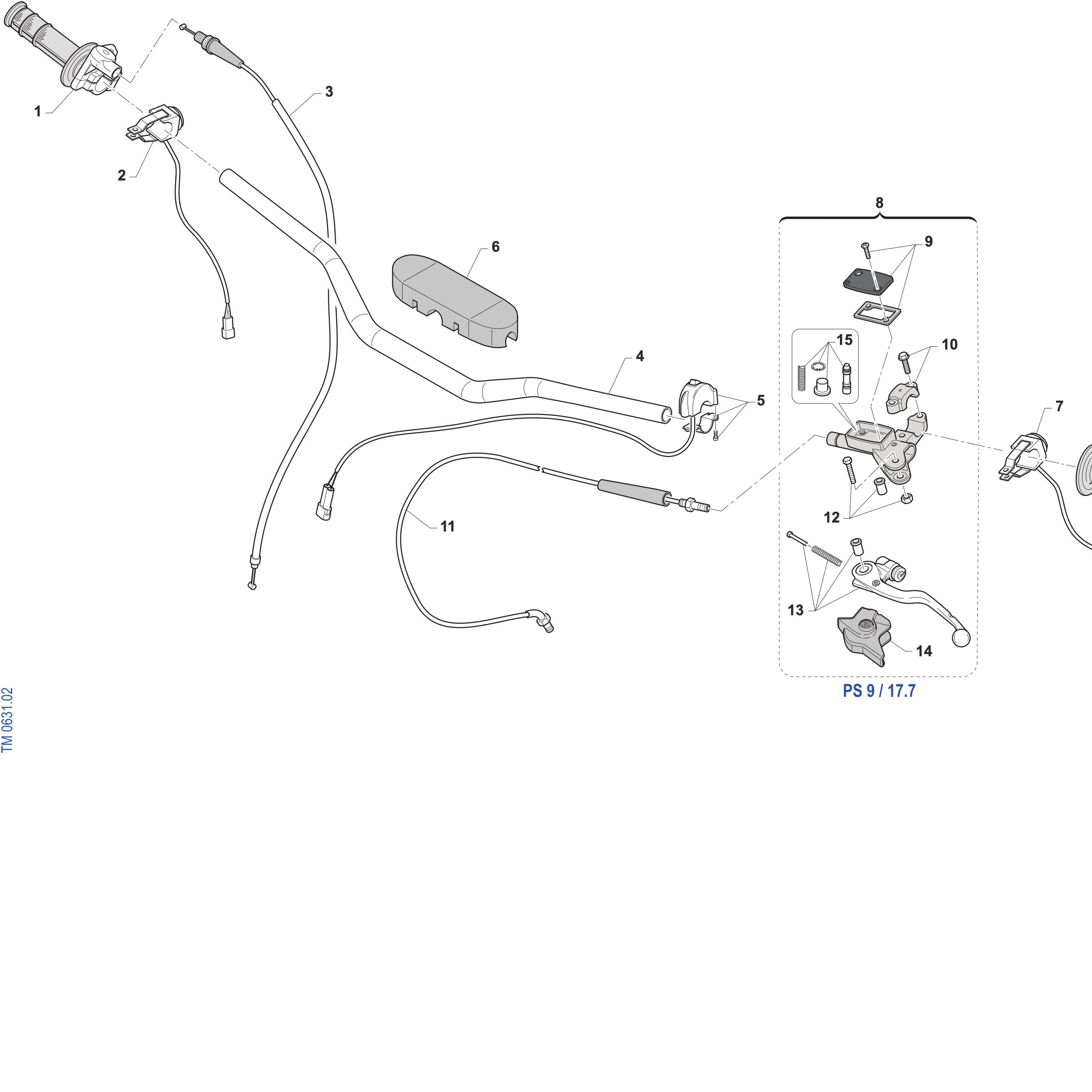 Pièces d'origine pour TM RACING 300 300 2T 300 SMX 2027 - Guidon et commandes