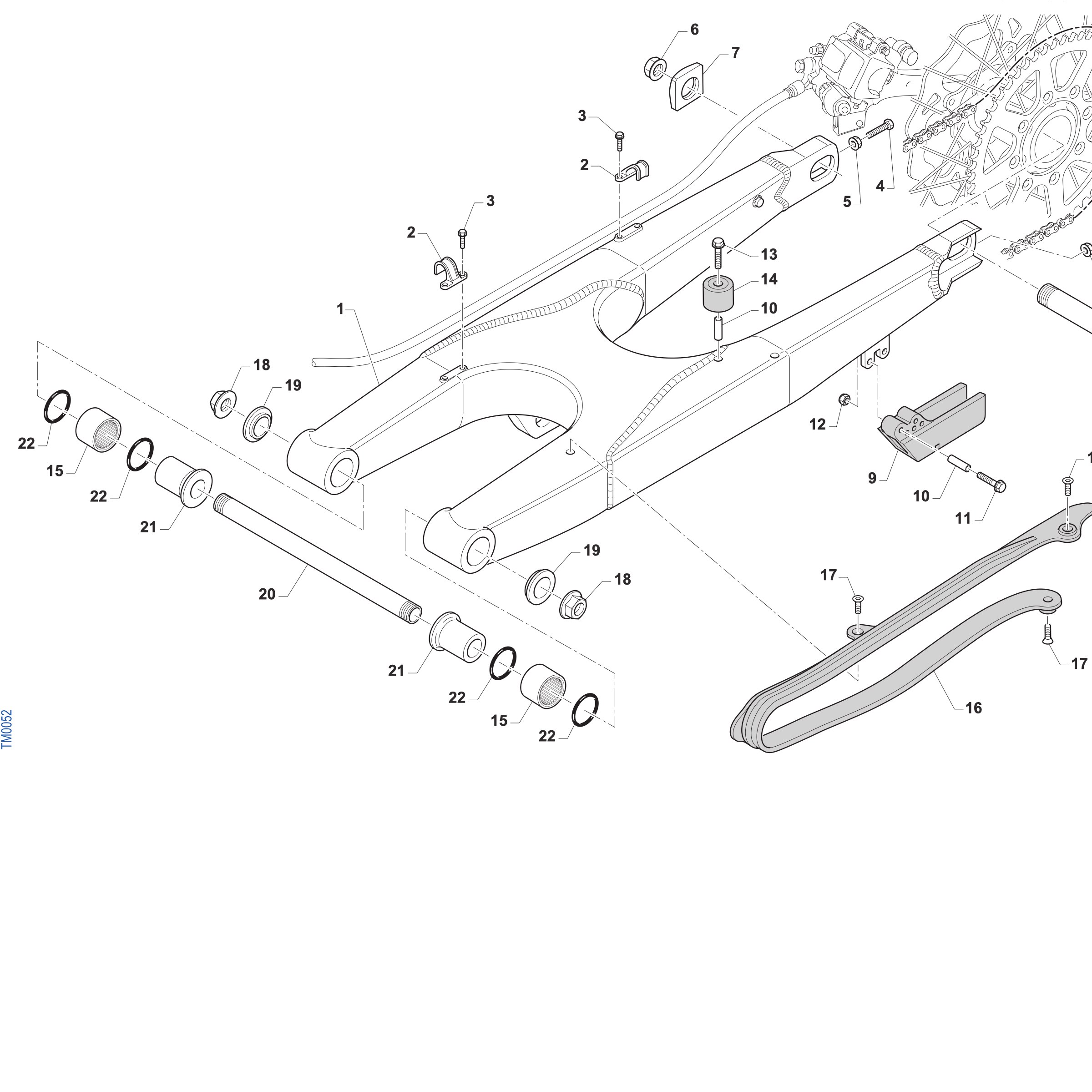 Pièces d'origine pour TM RACING 300 300 2T 300 SMX 2027 - Bras oscillant