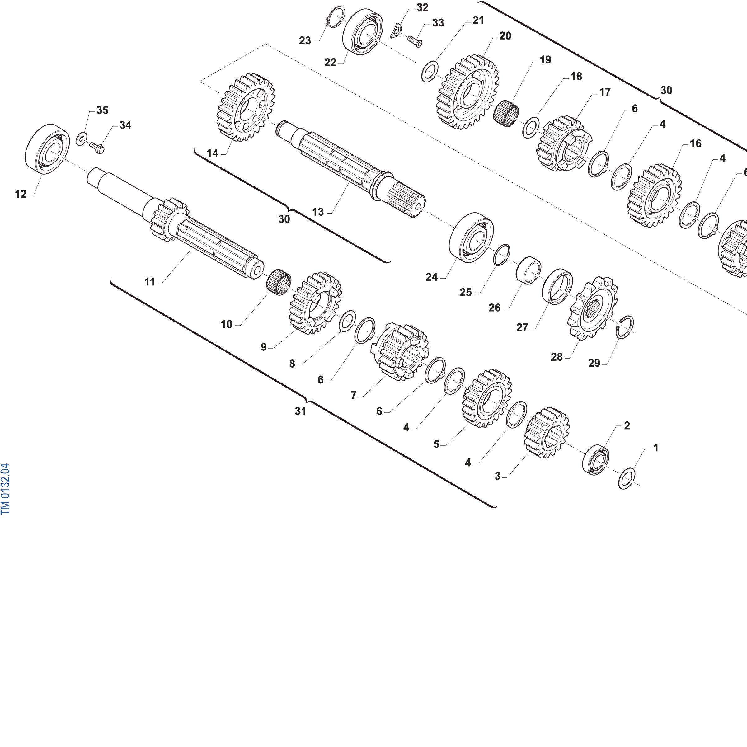 Pièces d'origine pour TM RACING 300 300 2T 300 SMX 2027 - Boîte de vitesses 300 SMX – 5 rapports