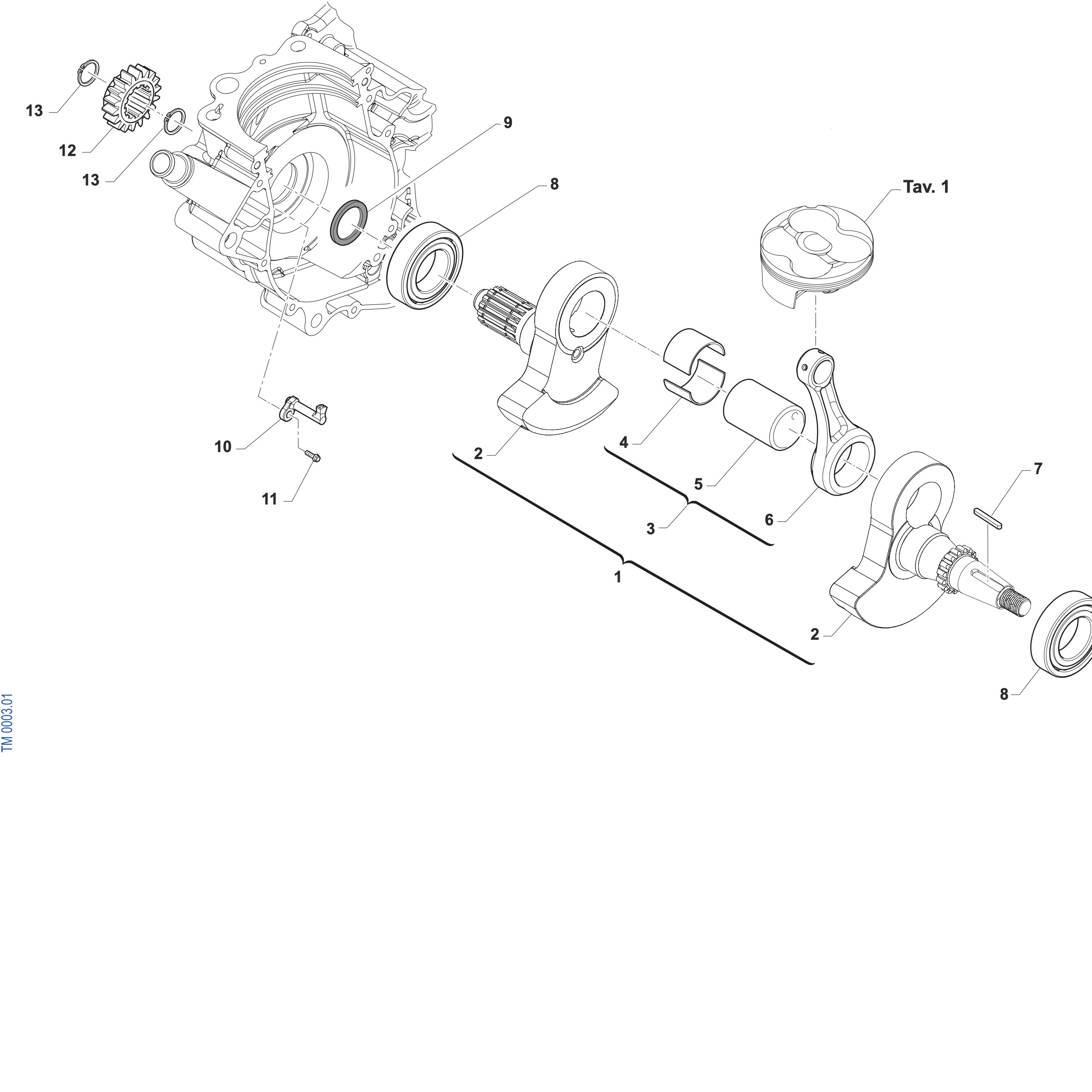 Pièces d'origine pour TM RACING 250 250 4T 250 Fi EN 2027 - Vilebrequin