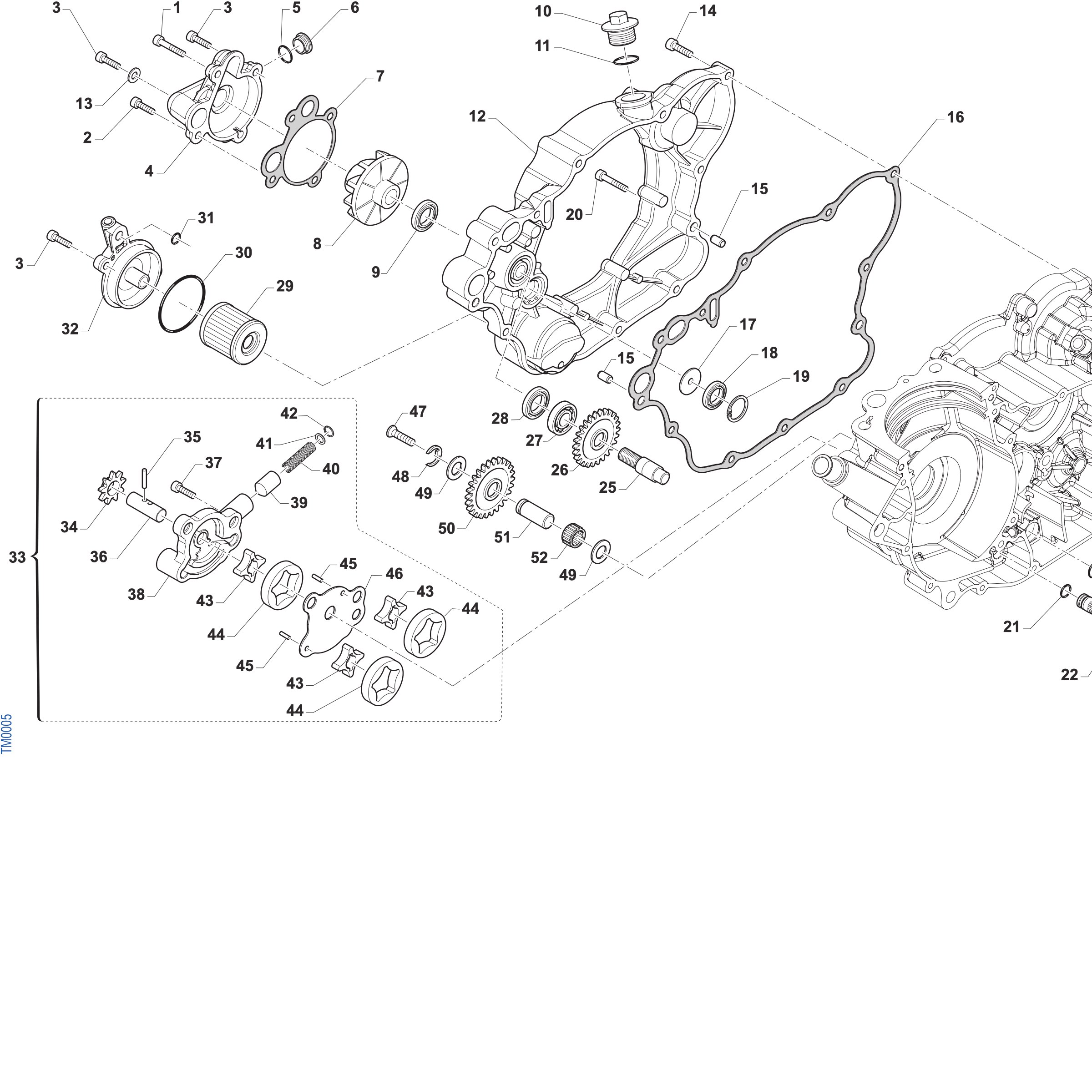 Pièces d'origine pour TM RACING 250 250 4T 250 Fi EN 2027 - Lubrification