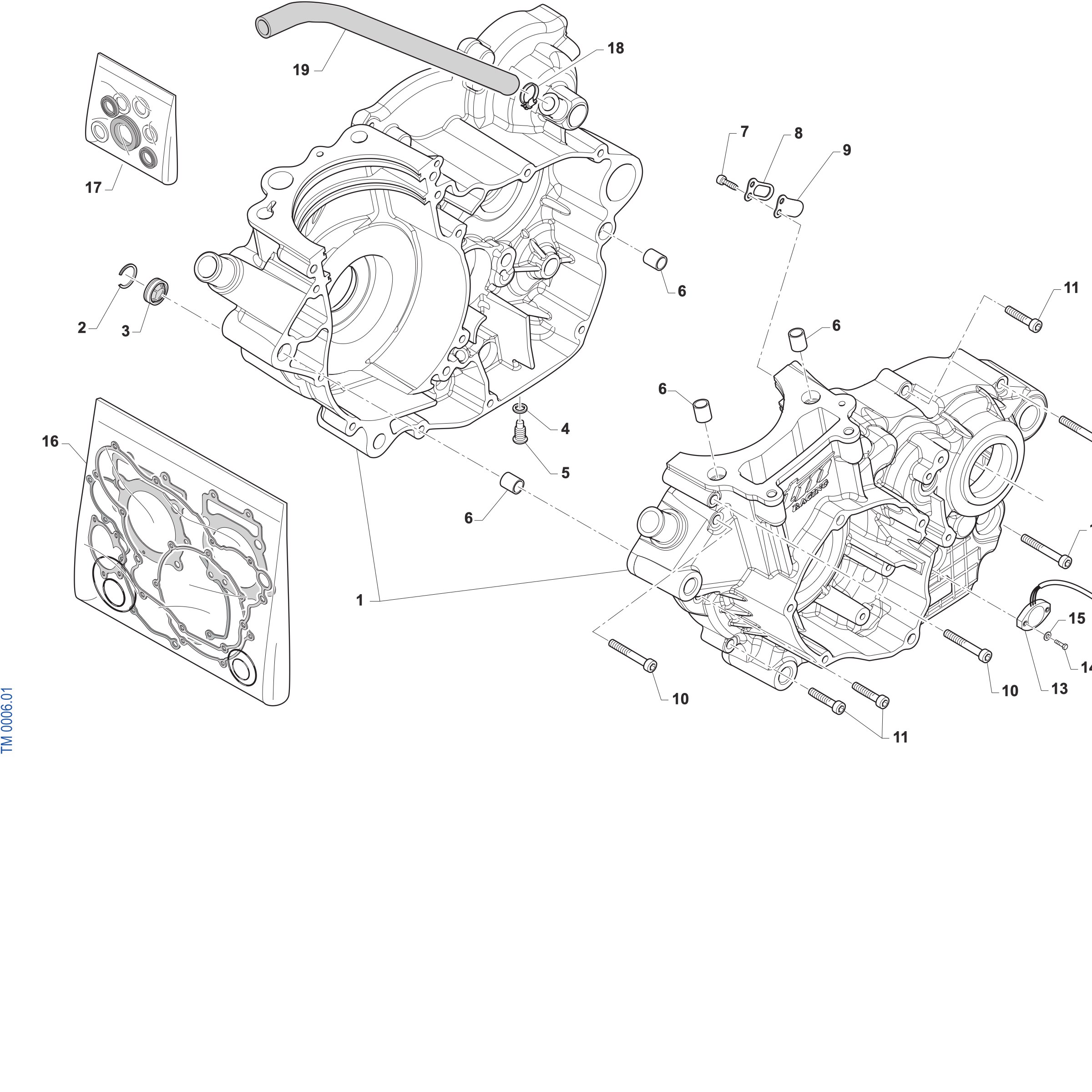 Pièces d'origine pour TM RACING 250 250 4T 250 Fi EN 2027 - Carter moteur