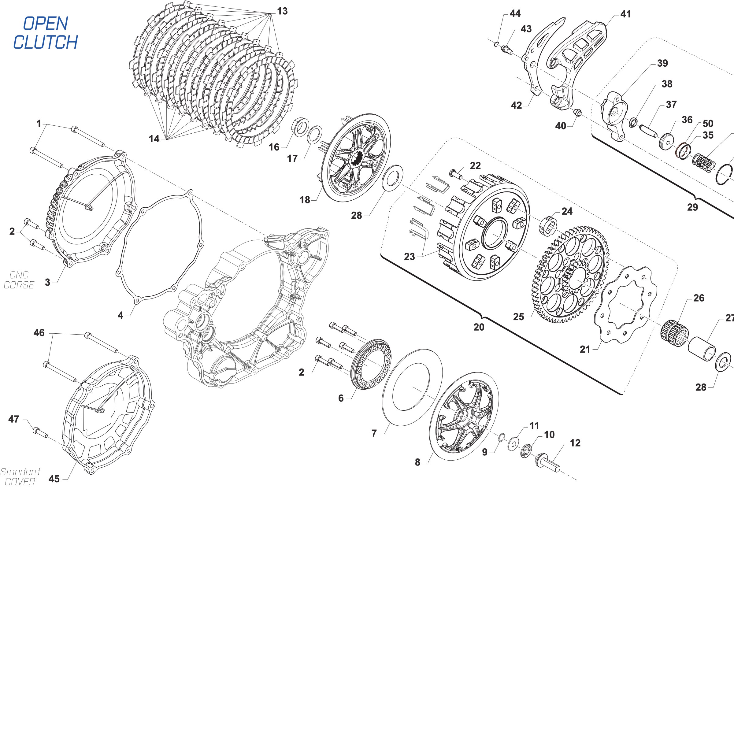 Pièces d'origine pour TM RACING 250 250 4T 250 Fi EN 2027 - Embrayage CORSE