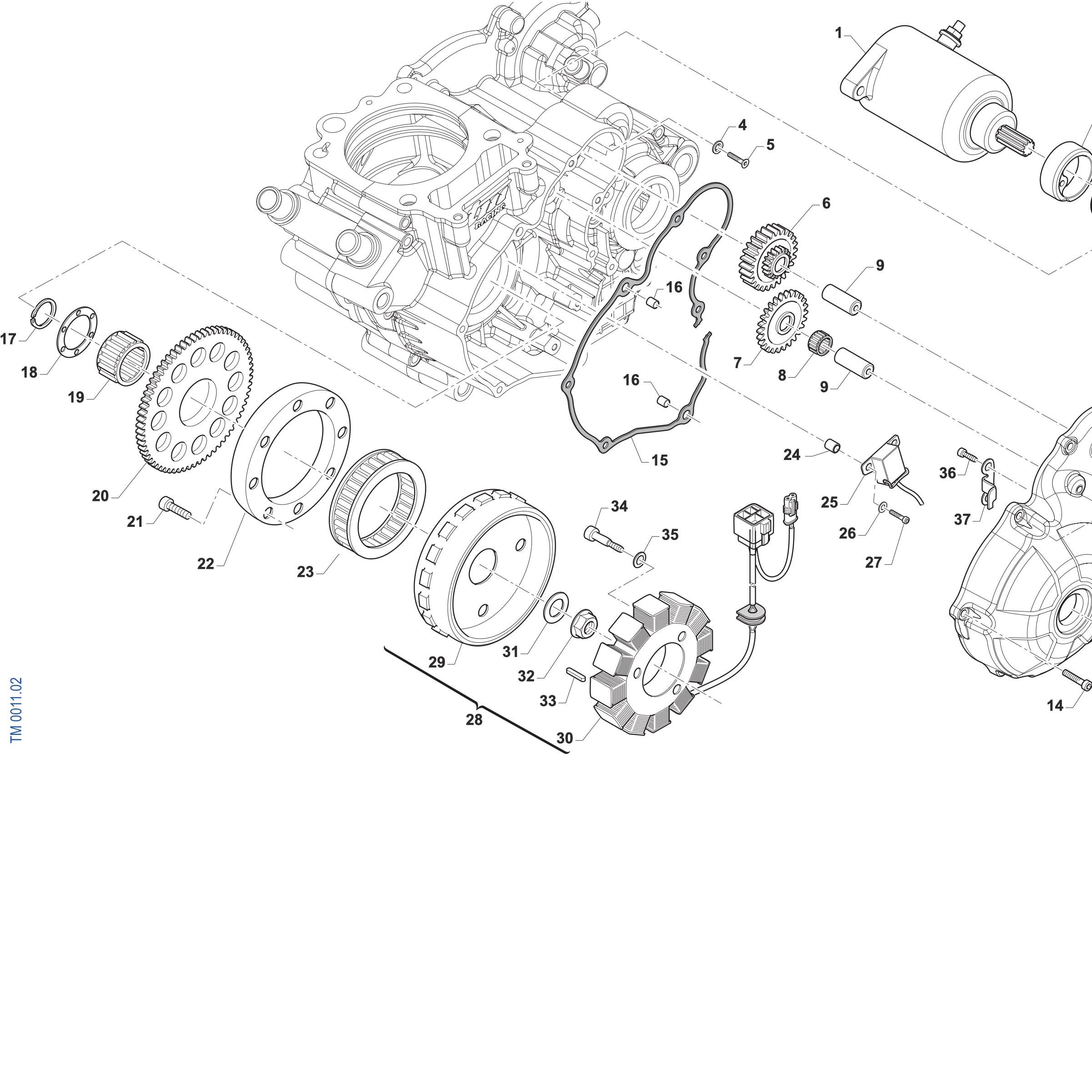 Pièces d'origine pour TM RACING 250 250 4T 250 Fi EN 2027 - Allumage ES (3 pôles)