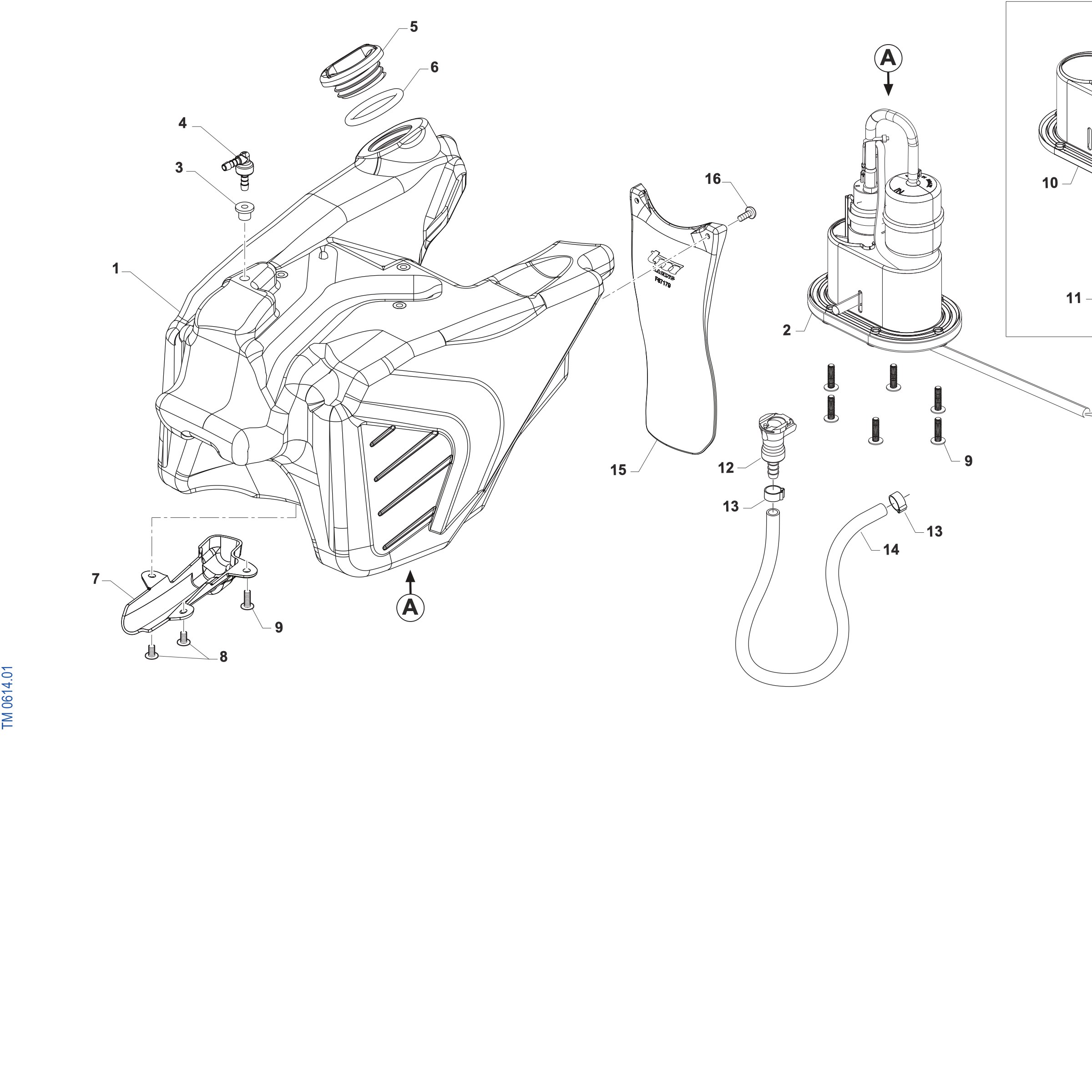 Pièces d'origine pour TM RACING 250 250 4T 250 Fi MX 2027 - Réservoir carburant