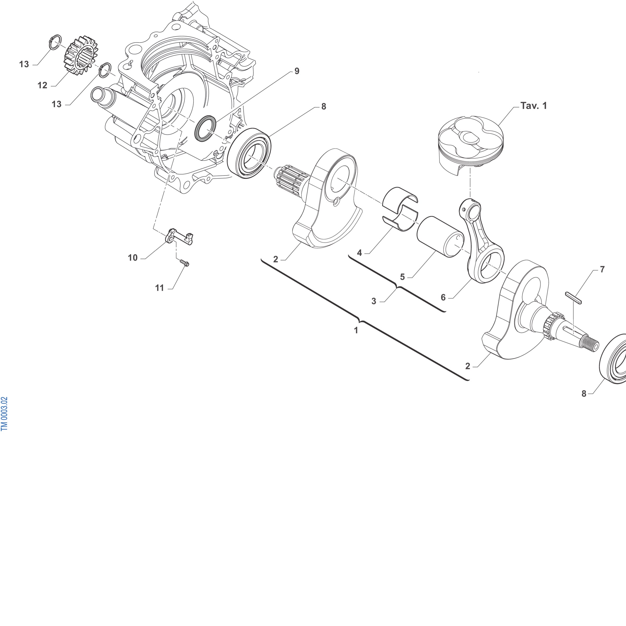 Pièces d'origine pour TM RACING 250 250 4T 250 Fi MX 2027 - Vilebrequin