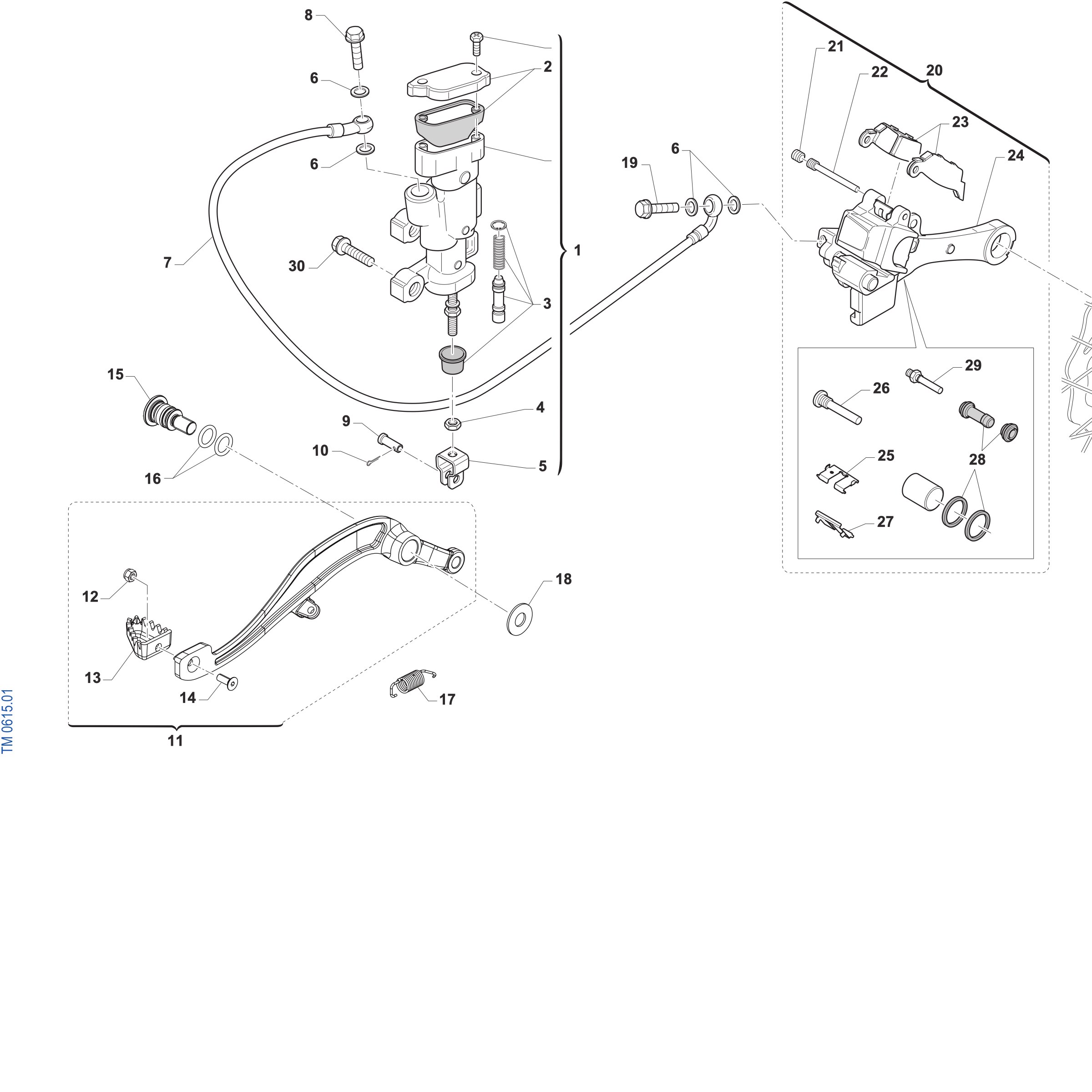 Pièces d'origine pour TM RACING 250 250 4T 250 Fi SMK 2027 - Frein arrière