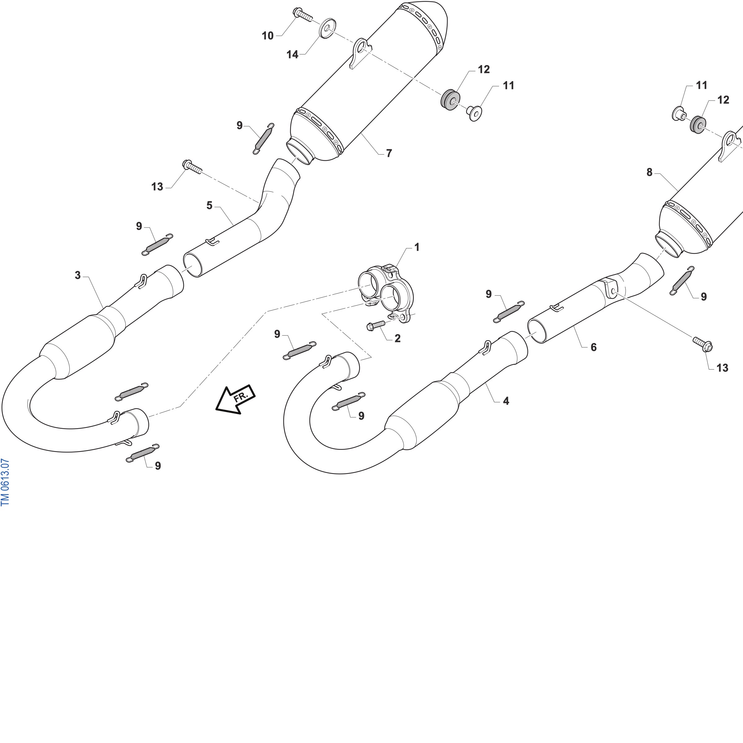 Pièces d'origine pour TM RACING 250 250 4T 250 Fi SMK 2027 - Échappement