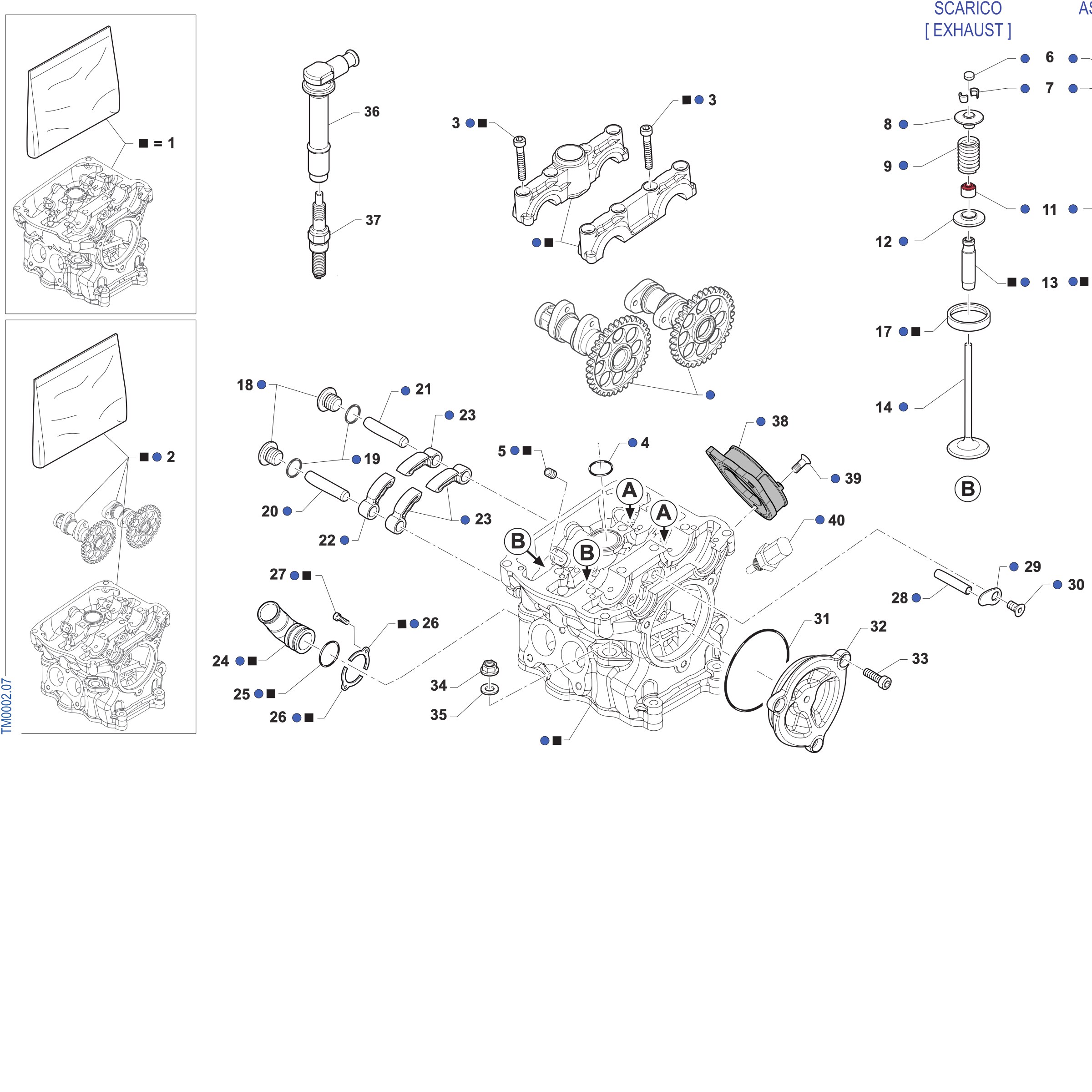 Pièces d'origine pour TM RACING 250 250 4T 250 Fi SMK 2027 - Culasse