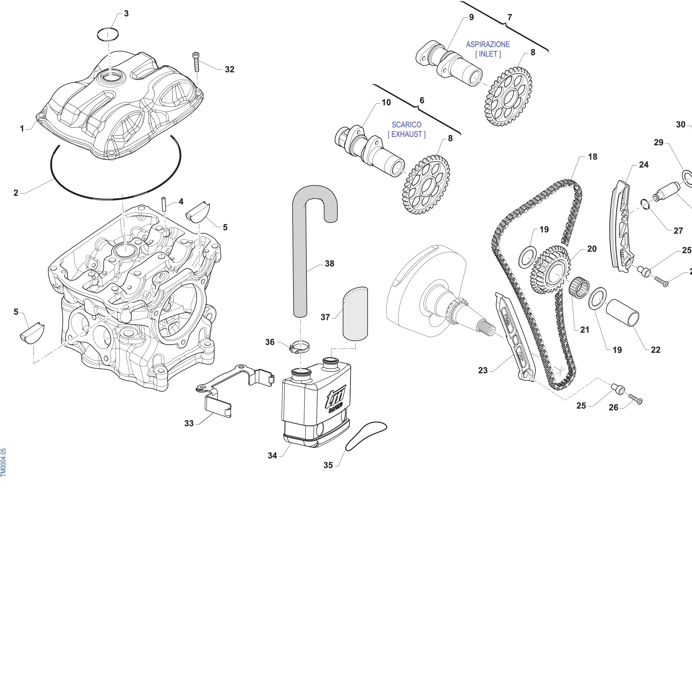 Pièces d'origine pour TM RACING 250 250 4T 250 Fi SMK 2027 - Distribution moteur